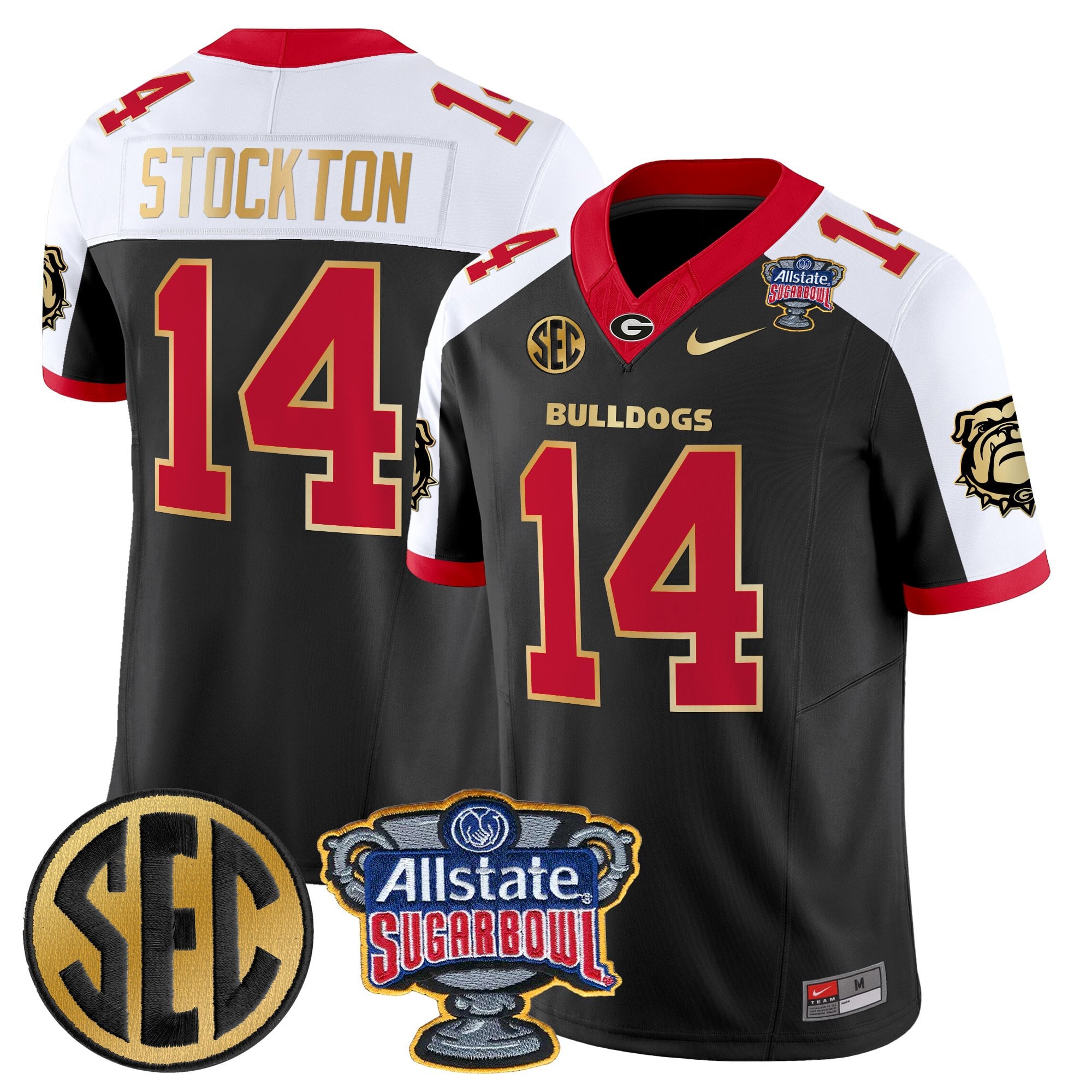 Men's Georgia Bulldogs Sugar Bowl Patch Vapor Limited Jersey - All Stitched