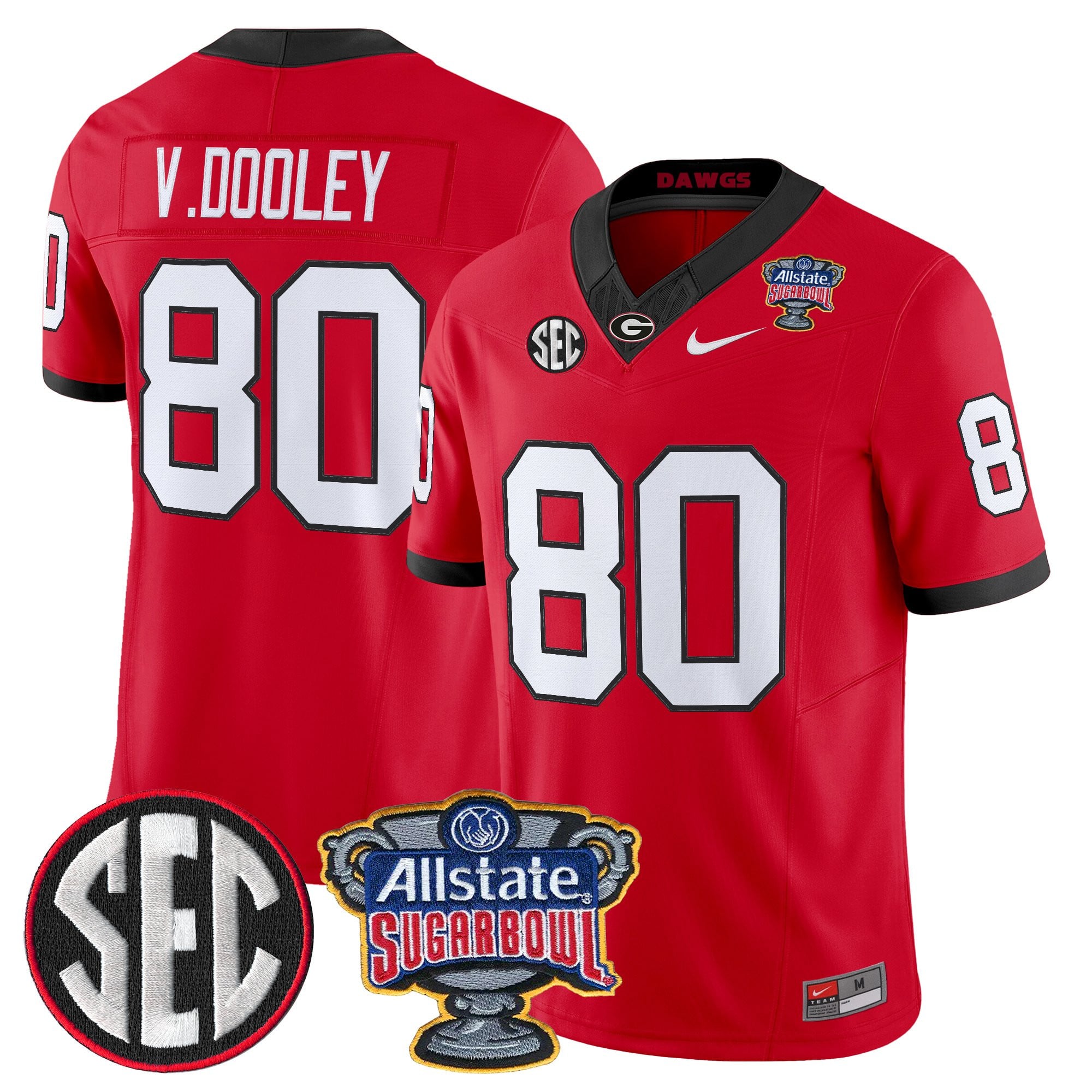 Men's Georgia Bulldogs Sugar Bowl Patch Vapor Limited Jersey - All Stitched