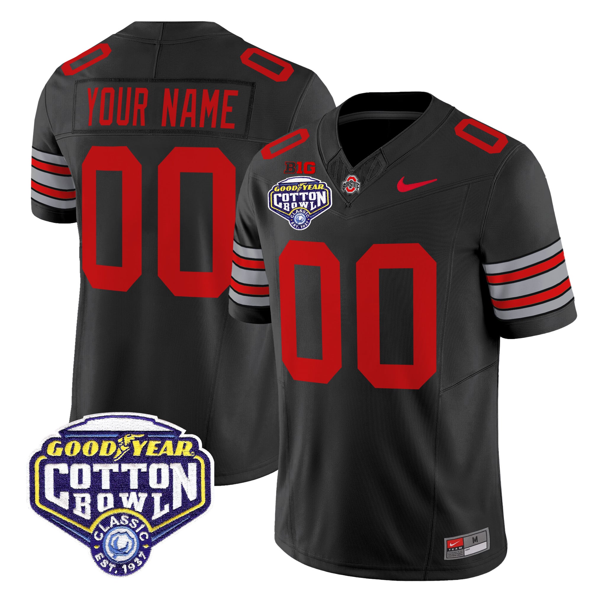 Ohio State Buckeyes 'Heritage Stripe' Vapor Limited Custom Jersey - 2025 Cotton Bowl Patch - All Stitched