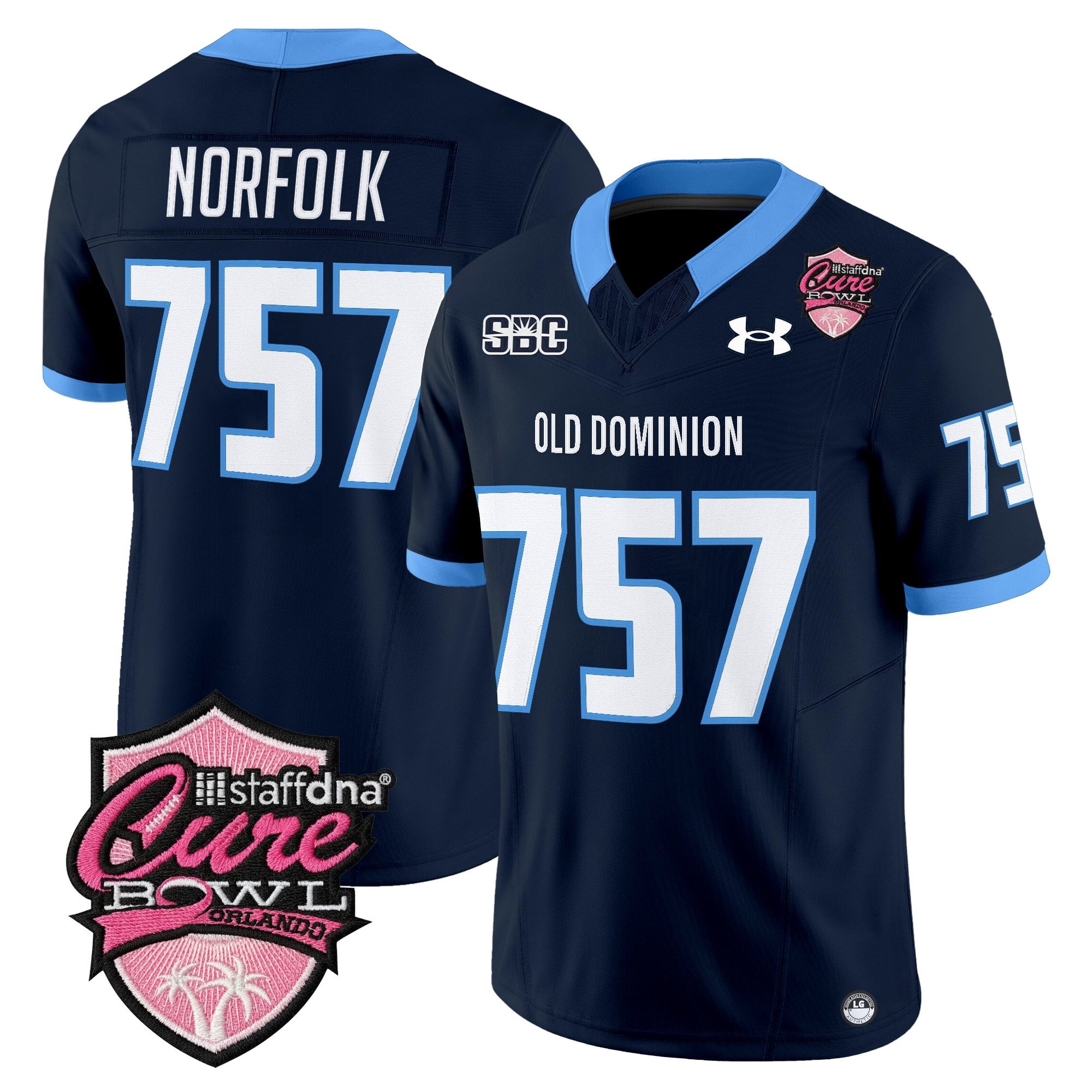 Men's Old Dominion Monarchs 2025 Cure Bowl Vapor Limited Jersey - All Stitched