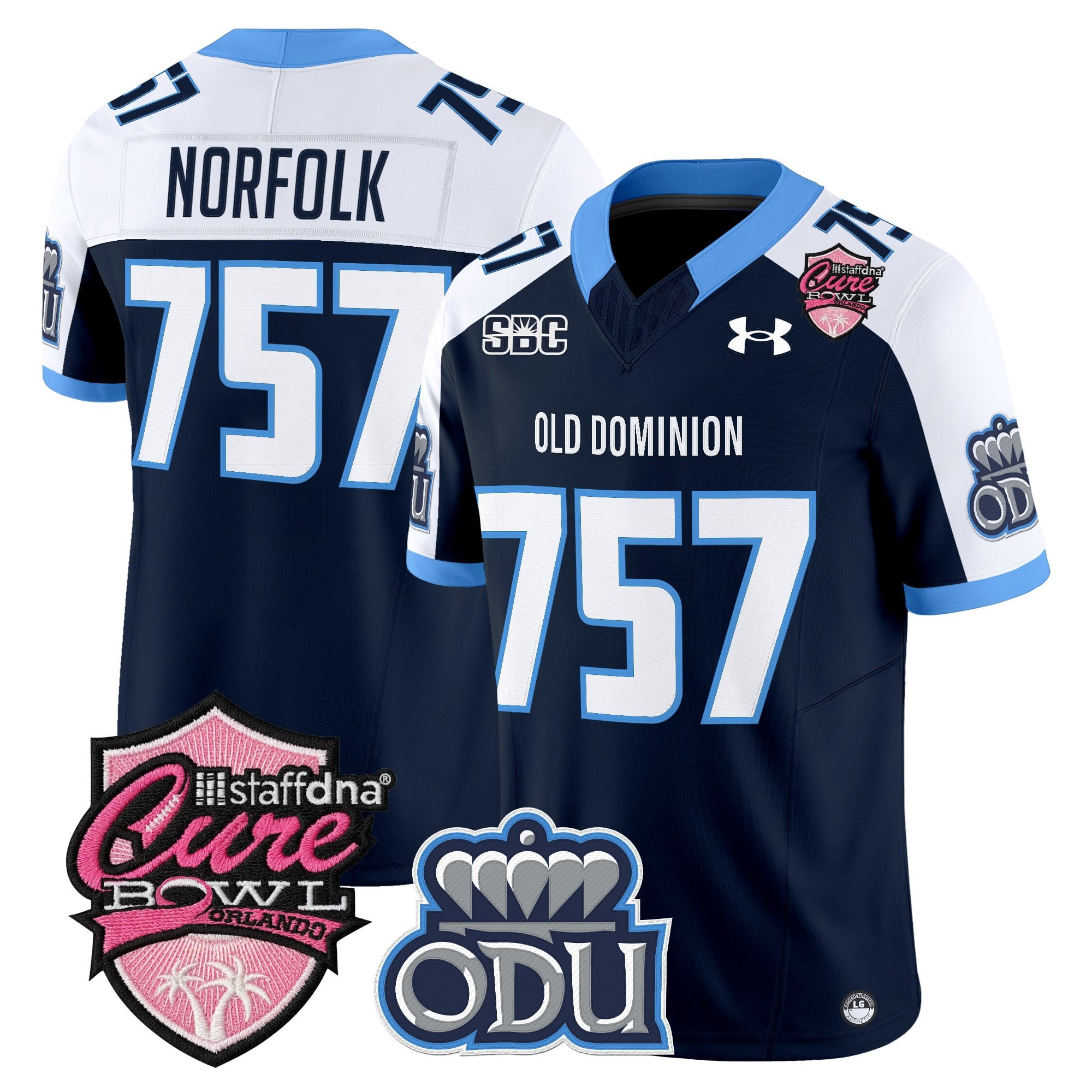 Men's Old Dominion Monarchs 2025 Cure Bowl Vapor Limited Jersey - All Stitched