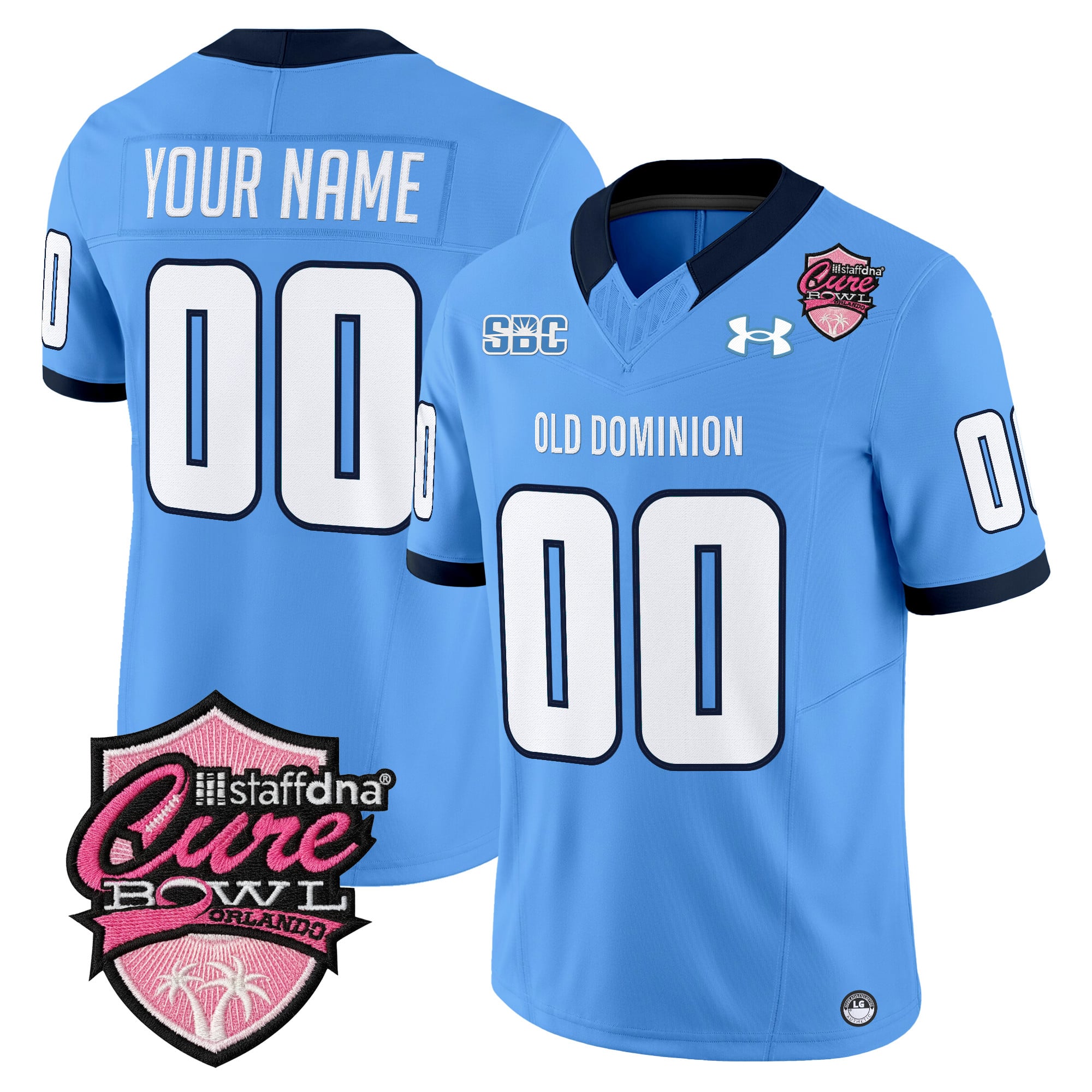 Old Dominion Monarchs 2025 Cure Bowl Vapor Limited Custom Jersey - All Stitched