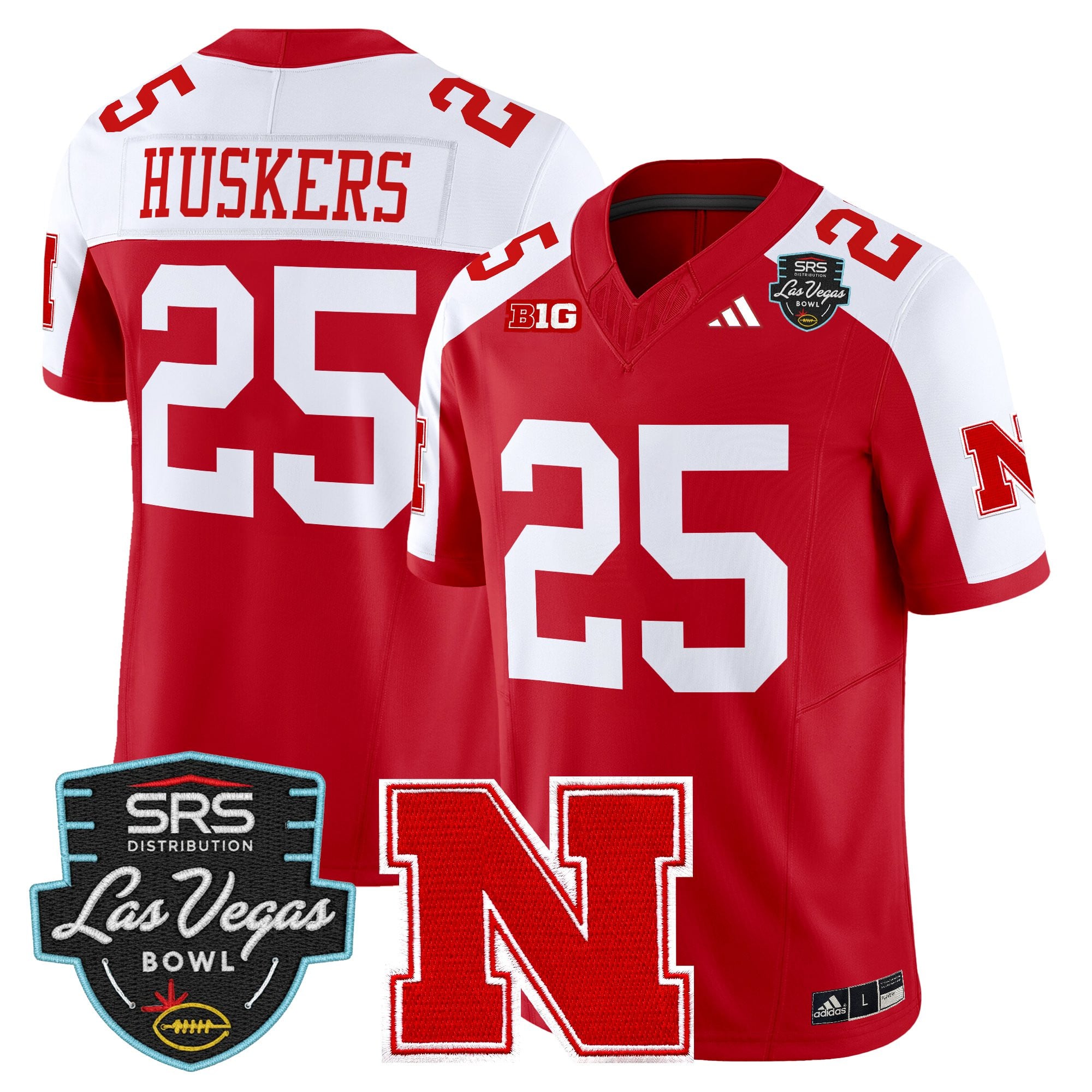 Men's Nebraska Cornhuskers 2025 Las Vegas Bowl Vapor Limited Jersey - All Stitched