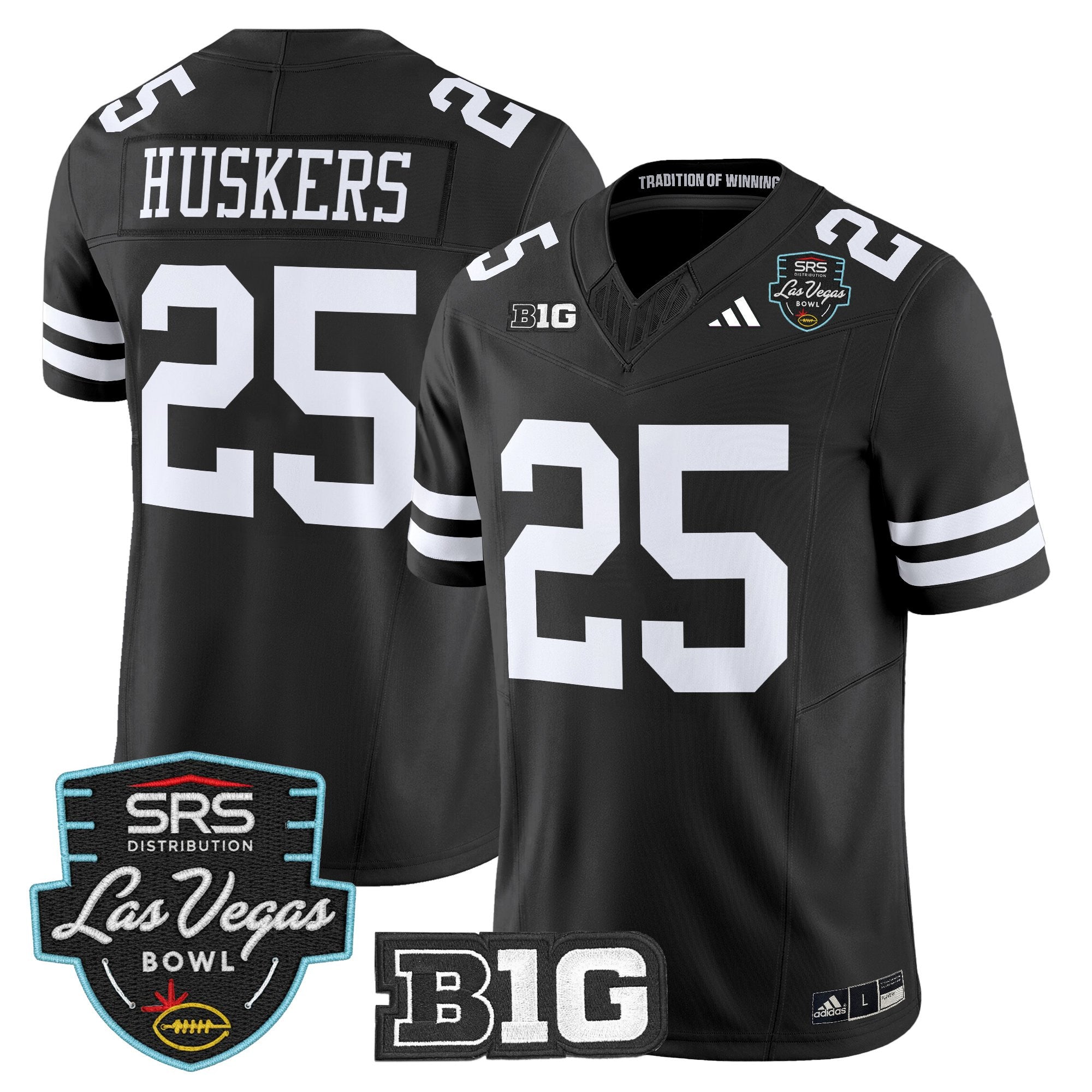 Men's Nebraska Cornhuskers 2025 Las Vegas Bowl Vapor Limited Jersey - All Stitched