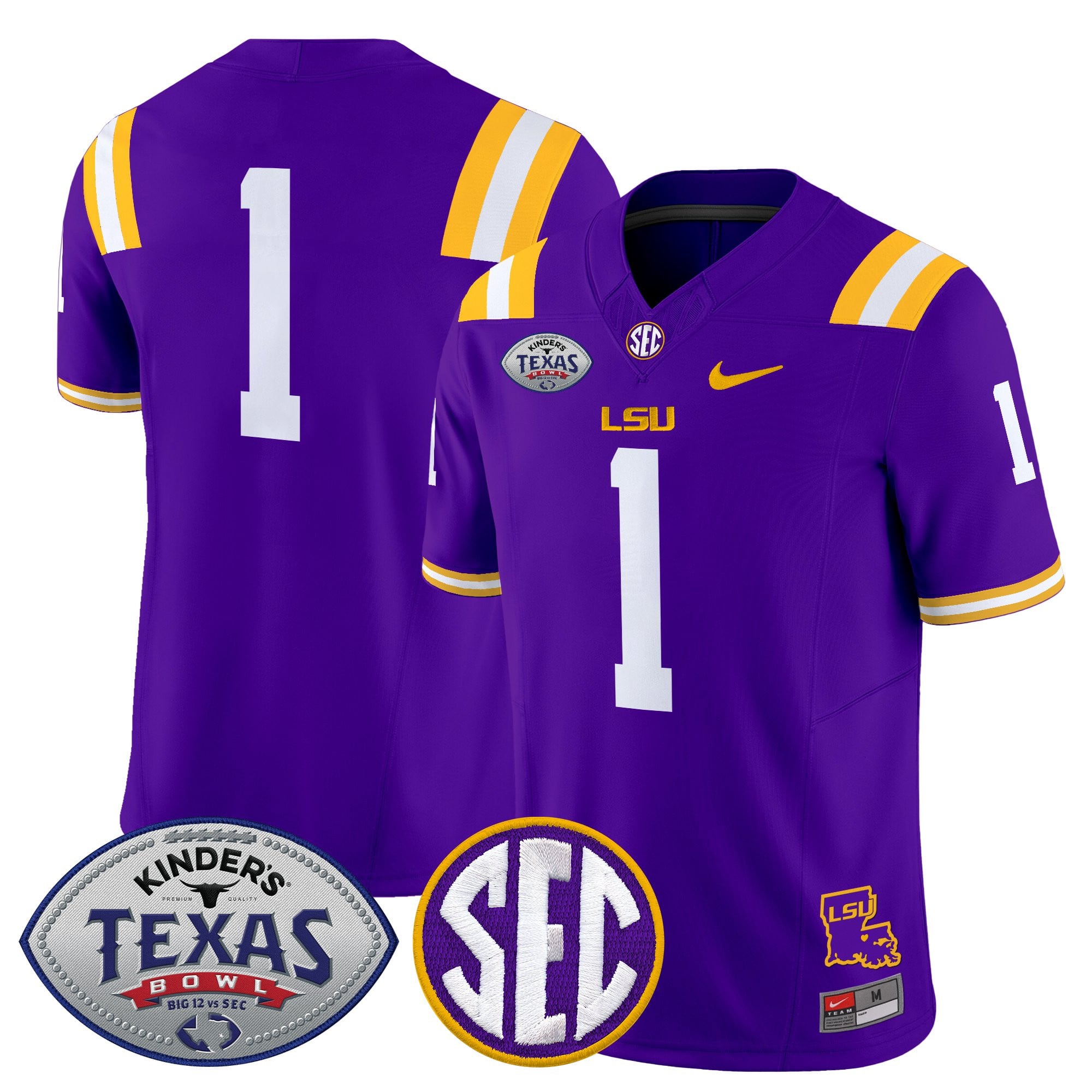 Men's LSU Tigers 2025 Texas Bowl Vapor Limited Jersey - All Stitched