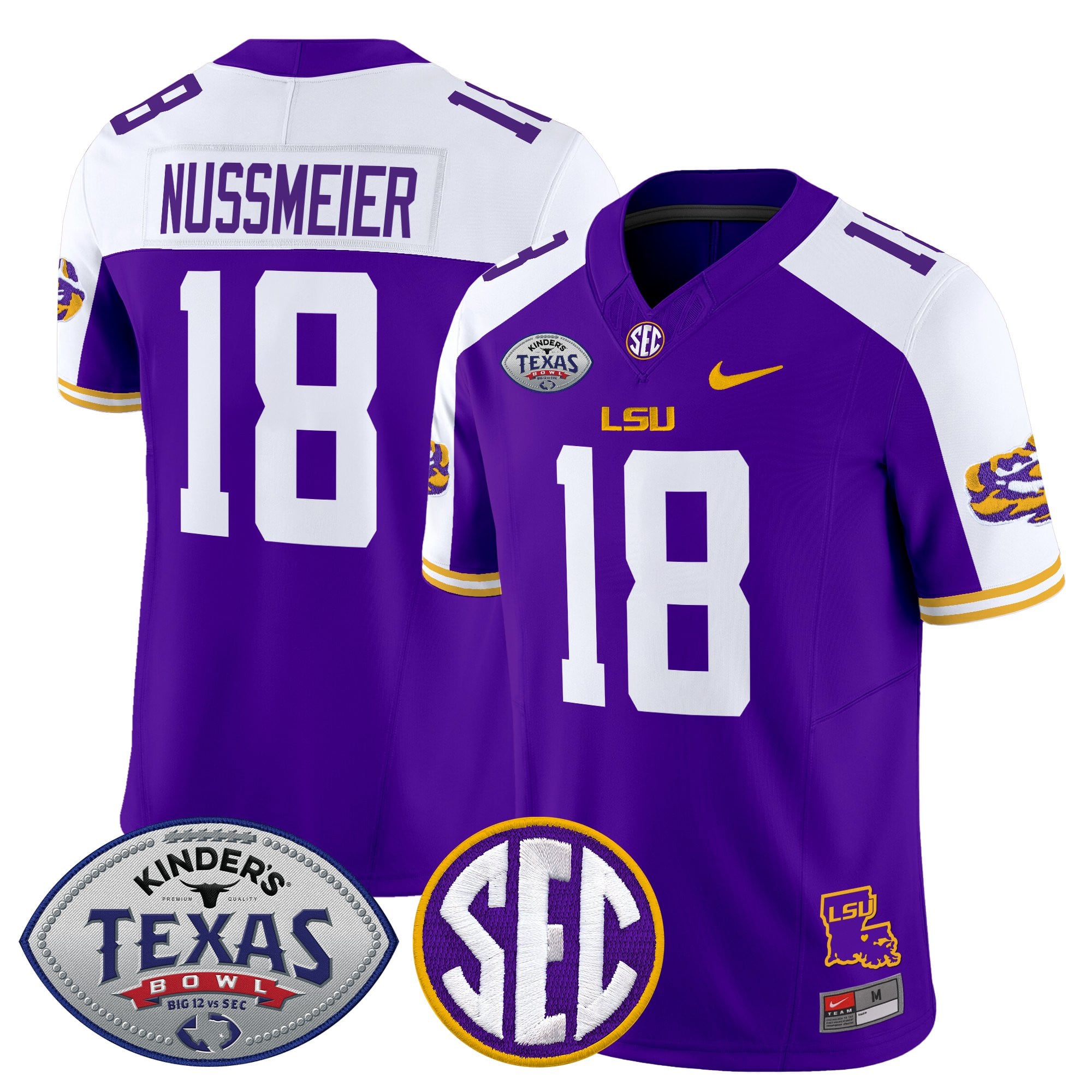 Men's LSU Tigers 2025 Texas Bowl Vapor Limited Jersey - All Stitched