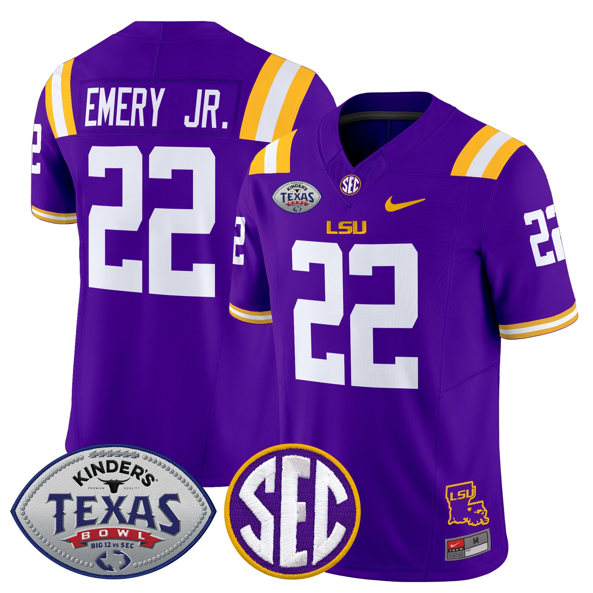Men's LSU Tigers 2025 Texas Bowl Vapor Limited Jersey - All Stitched