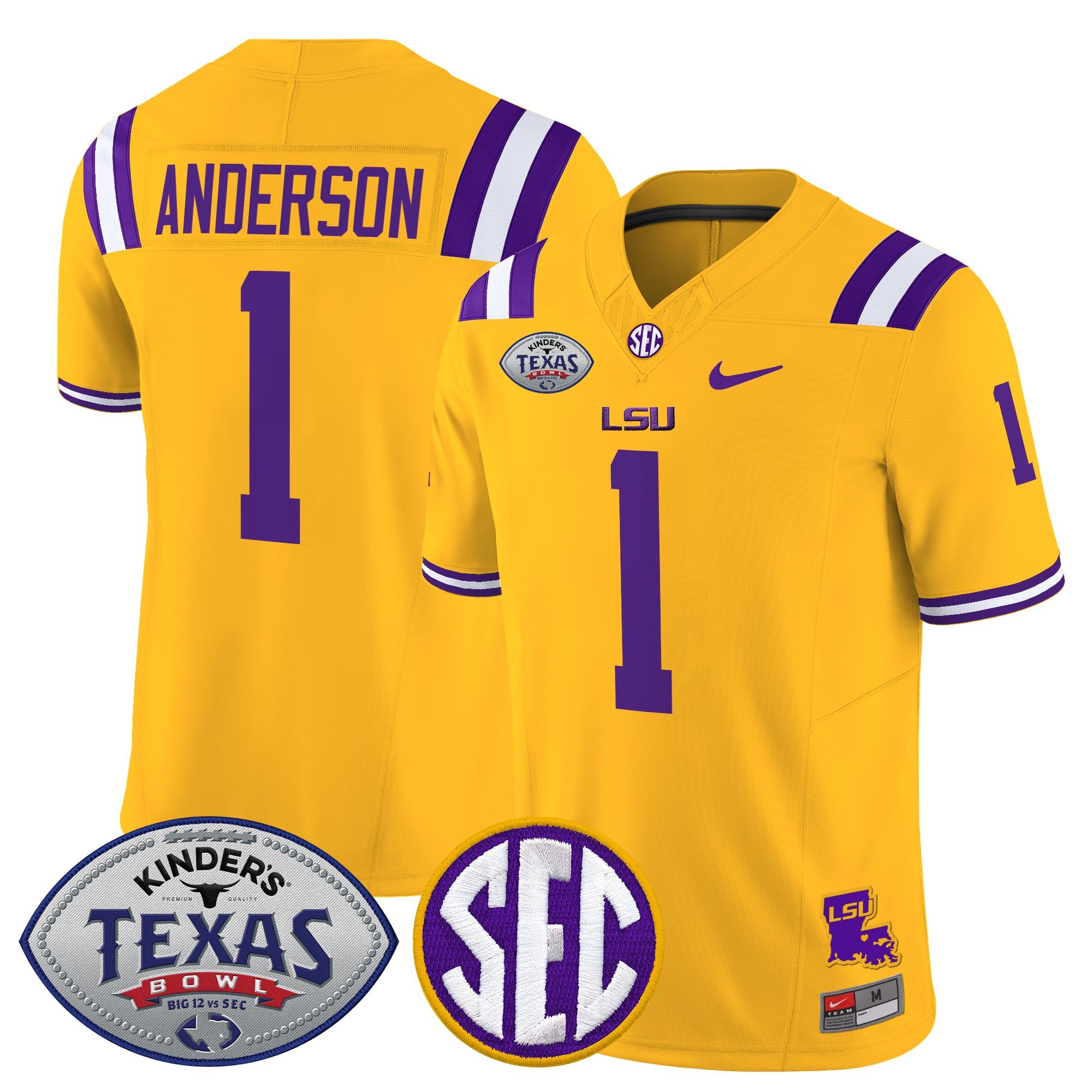 Men's LSU Tigers 2025 Texas Bowl Vapor Limited Jersey - All Stitched
