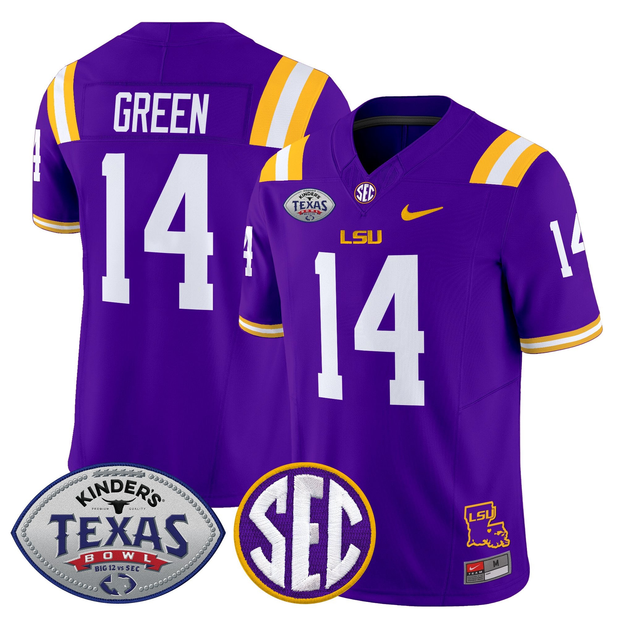 Men's LSU Tigers 2025 Texas Bowl Vapor Limited Jersey - All Stitched
