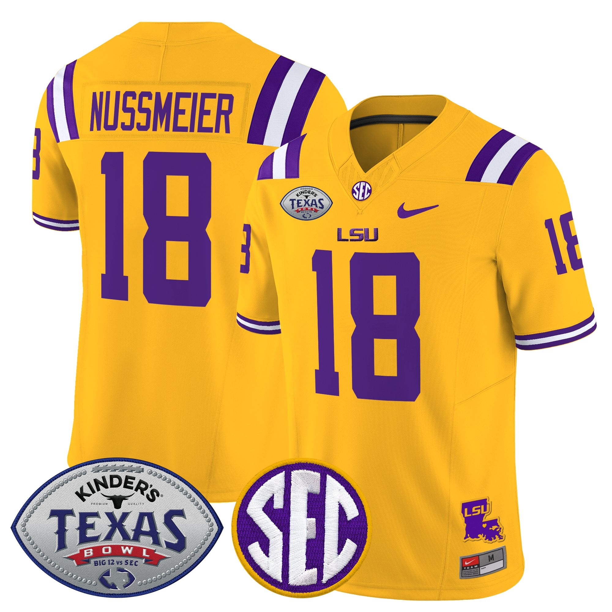 Men's LSU Tigers 2025 Texas Bowl Vapor Limited Jersey - All Stitched