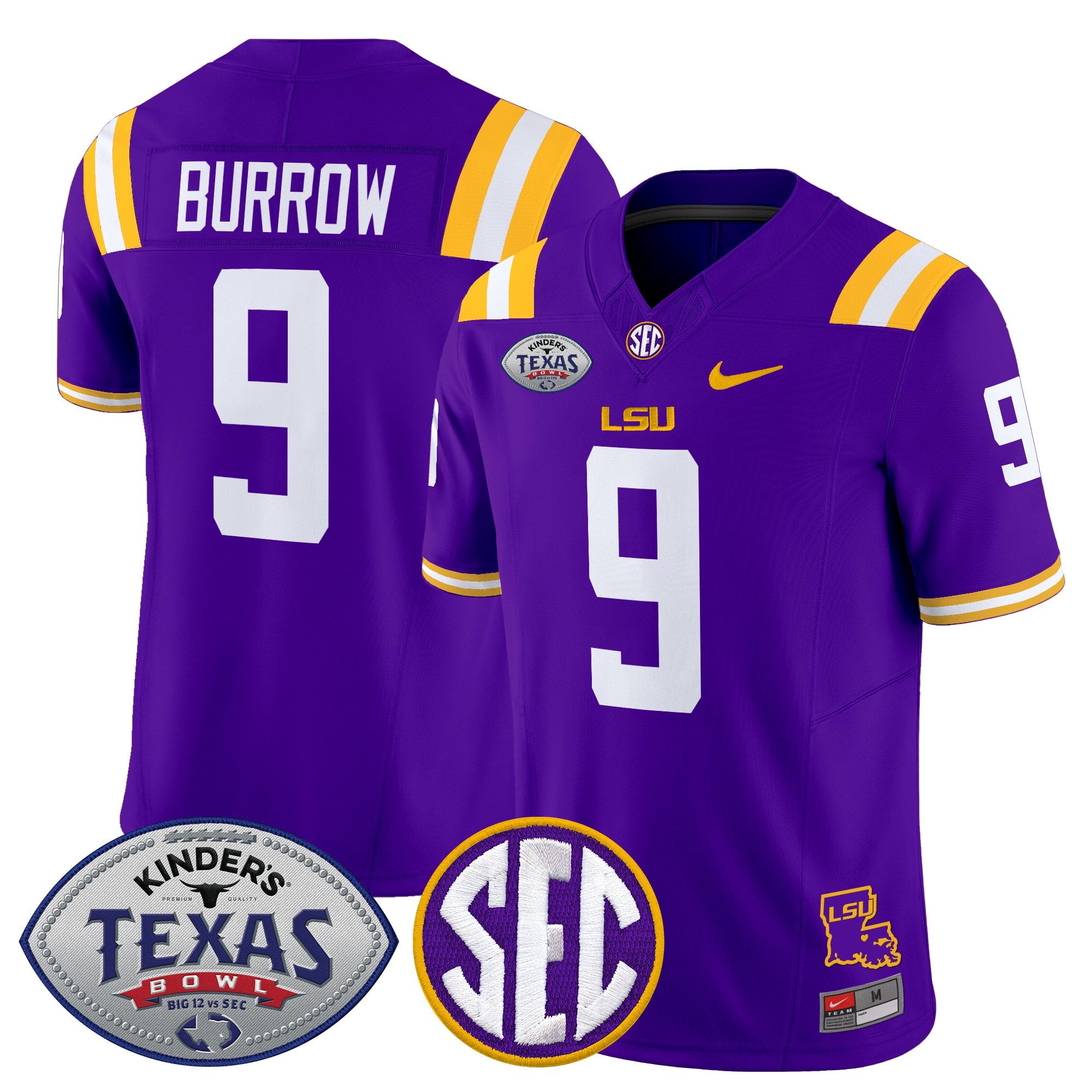 Men's LSU Tigers 2025 Texas Bowl Vapor Limited Jersey - All Stitched