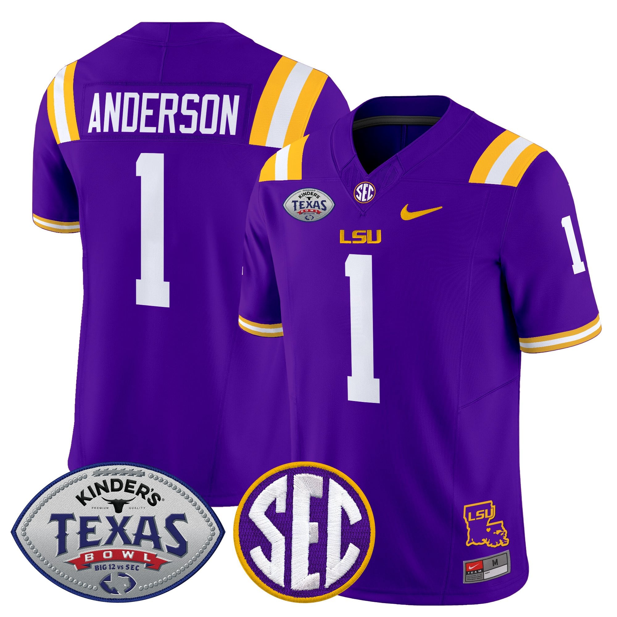 Men's LSU Tigers 2025 Texas Bowl Vapor Limited Jersey - All Stitched
