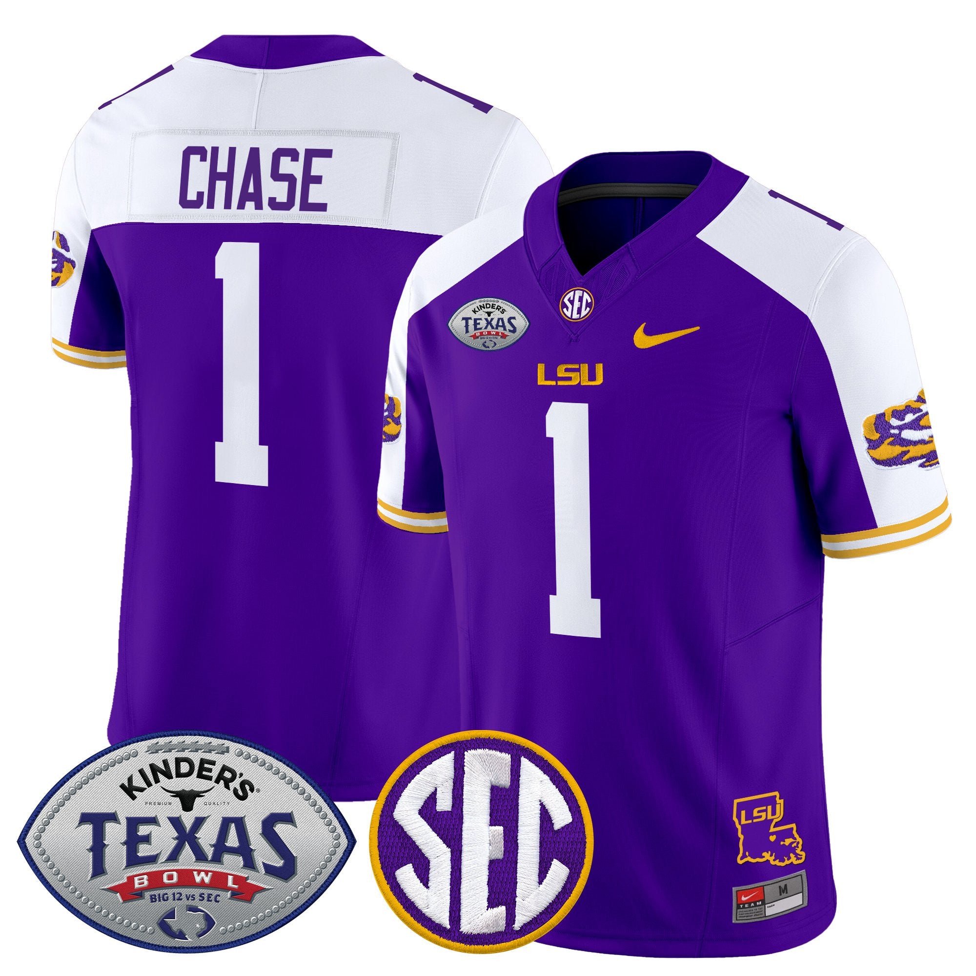 Men's LSU Tigers 2025 Texas Bowl Vapor Limited Jersey - All Stitched