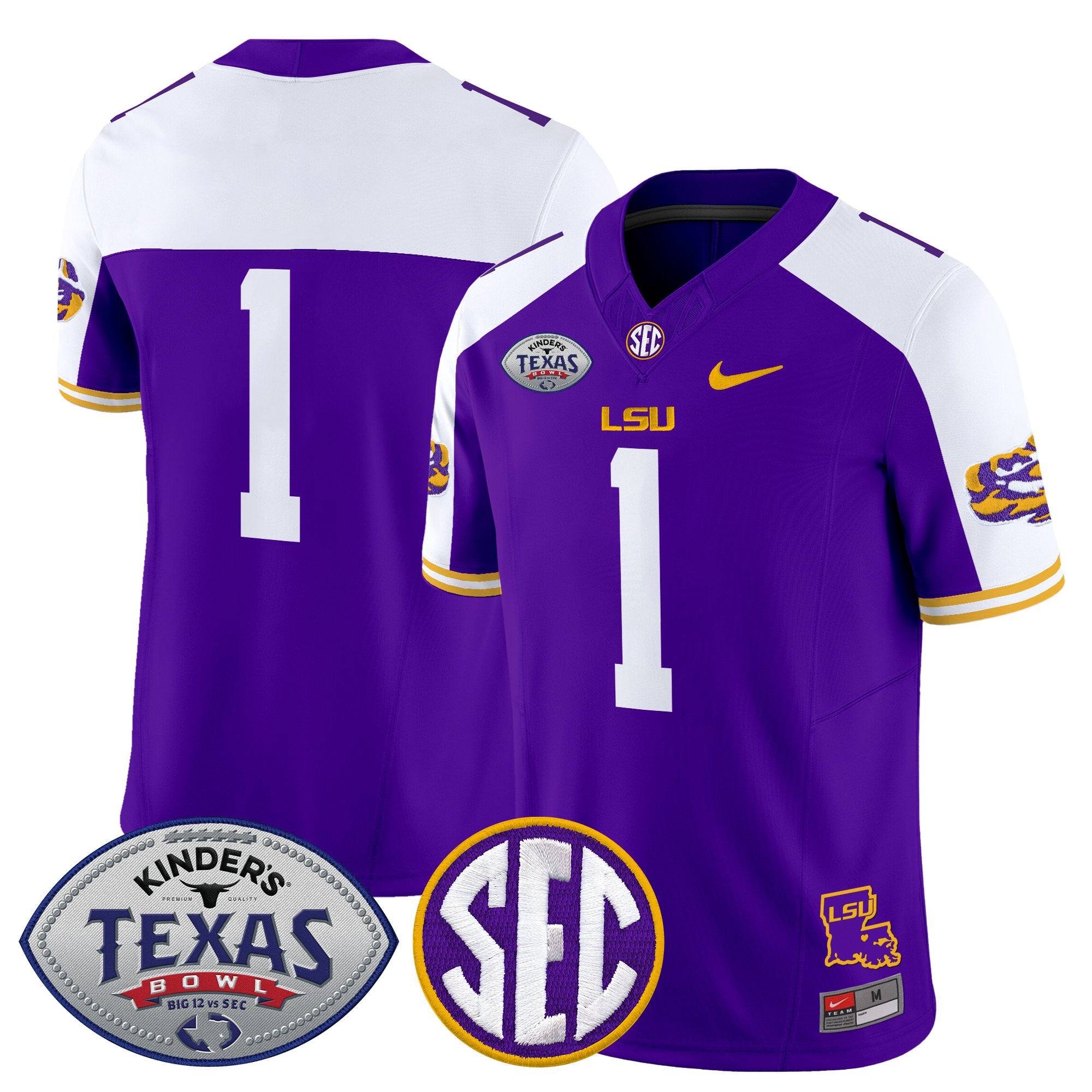 Men's LSU Tigers 2025 Texas Bowl Vapor Limited Jersey - All Stitched