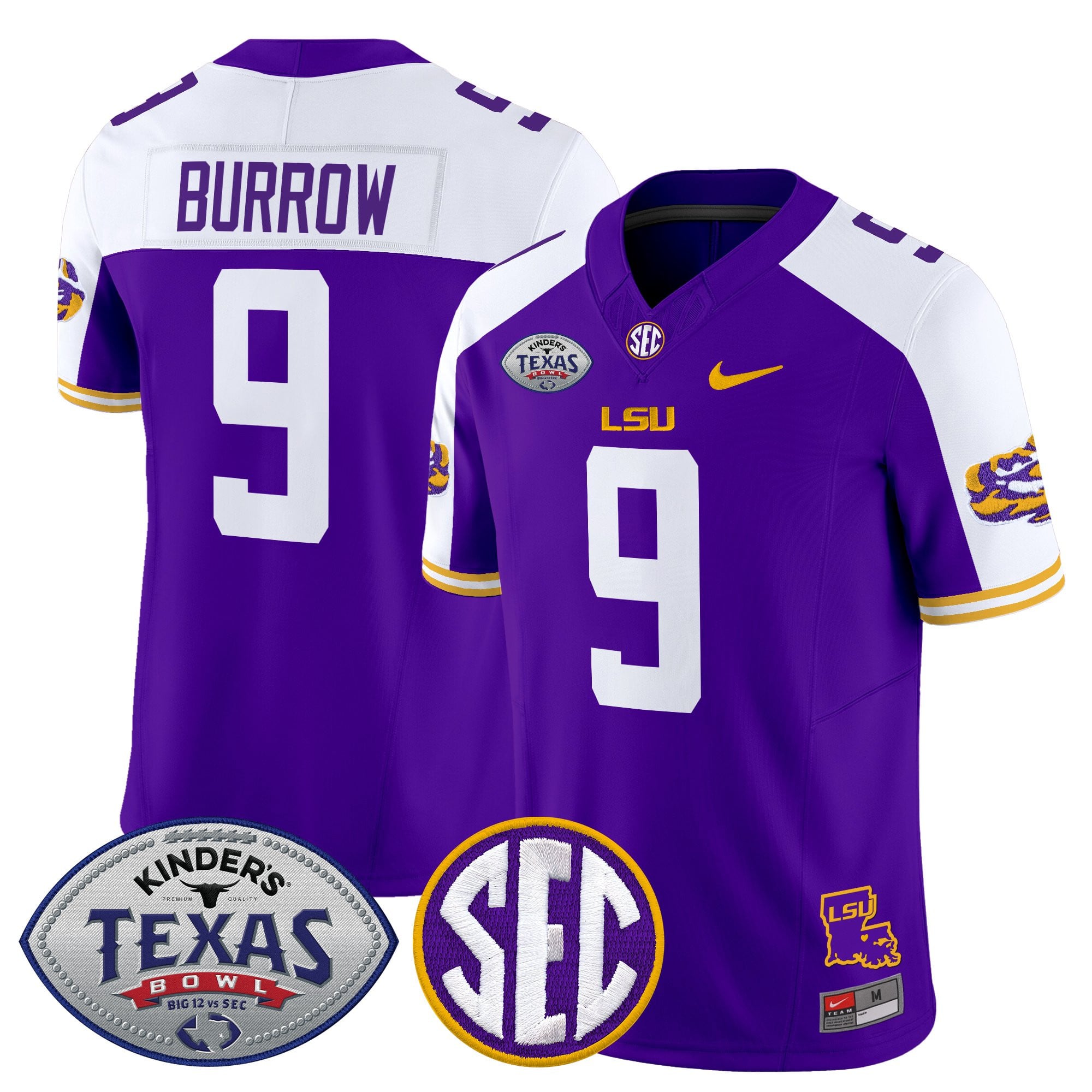 Men's LSU Tigers 2025 Texas Bowl Vapor Limited Jersey - All Stitched