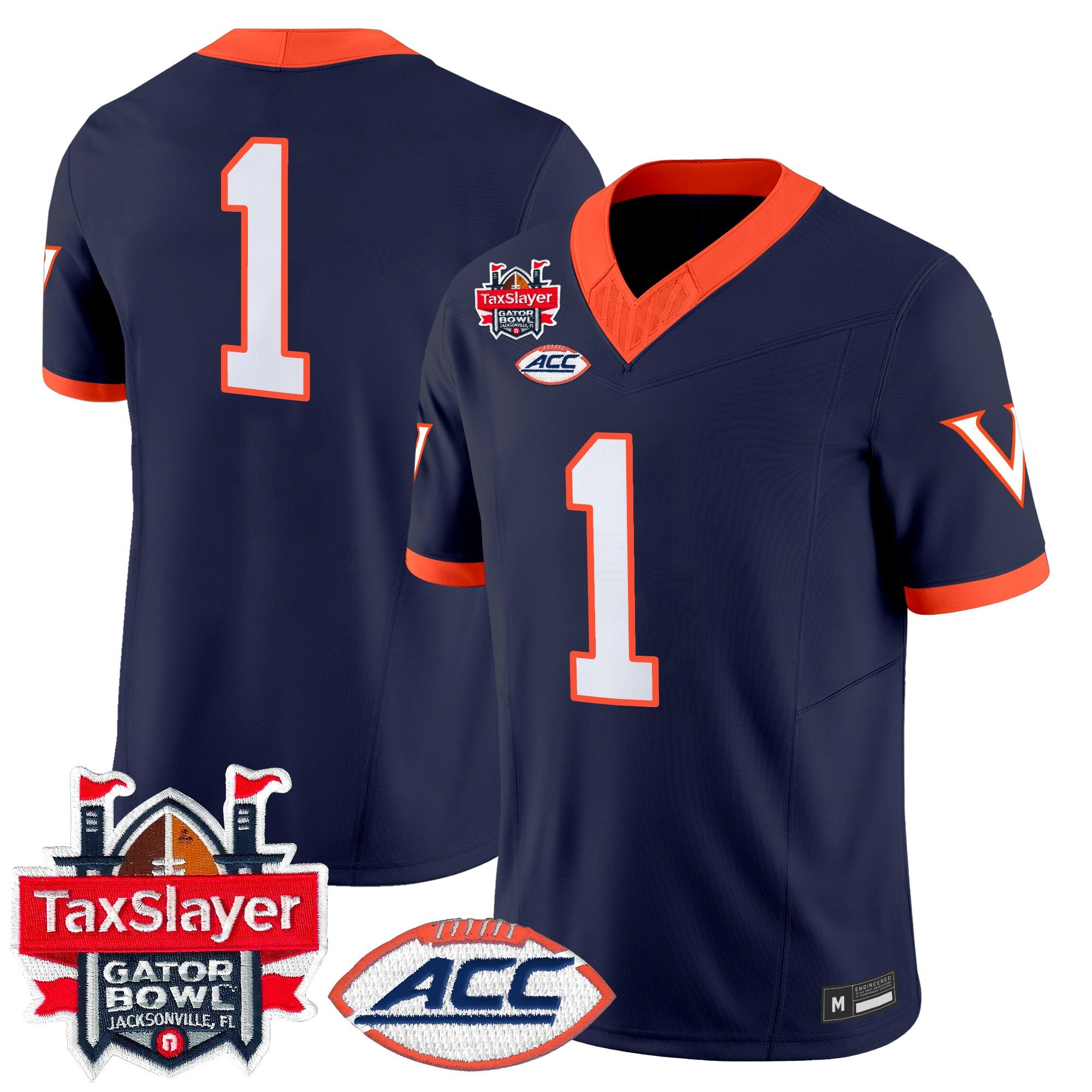 Men's Virginia Cavaliers 1995 Throwbacks Vapor Limited Jersey - Gator Bowl Patch - All Stitched