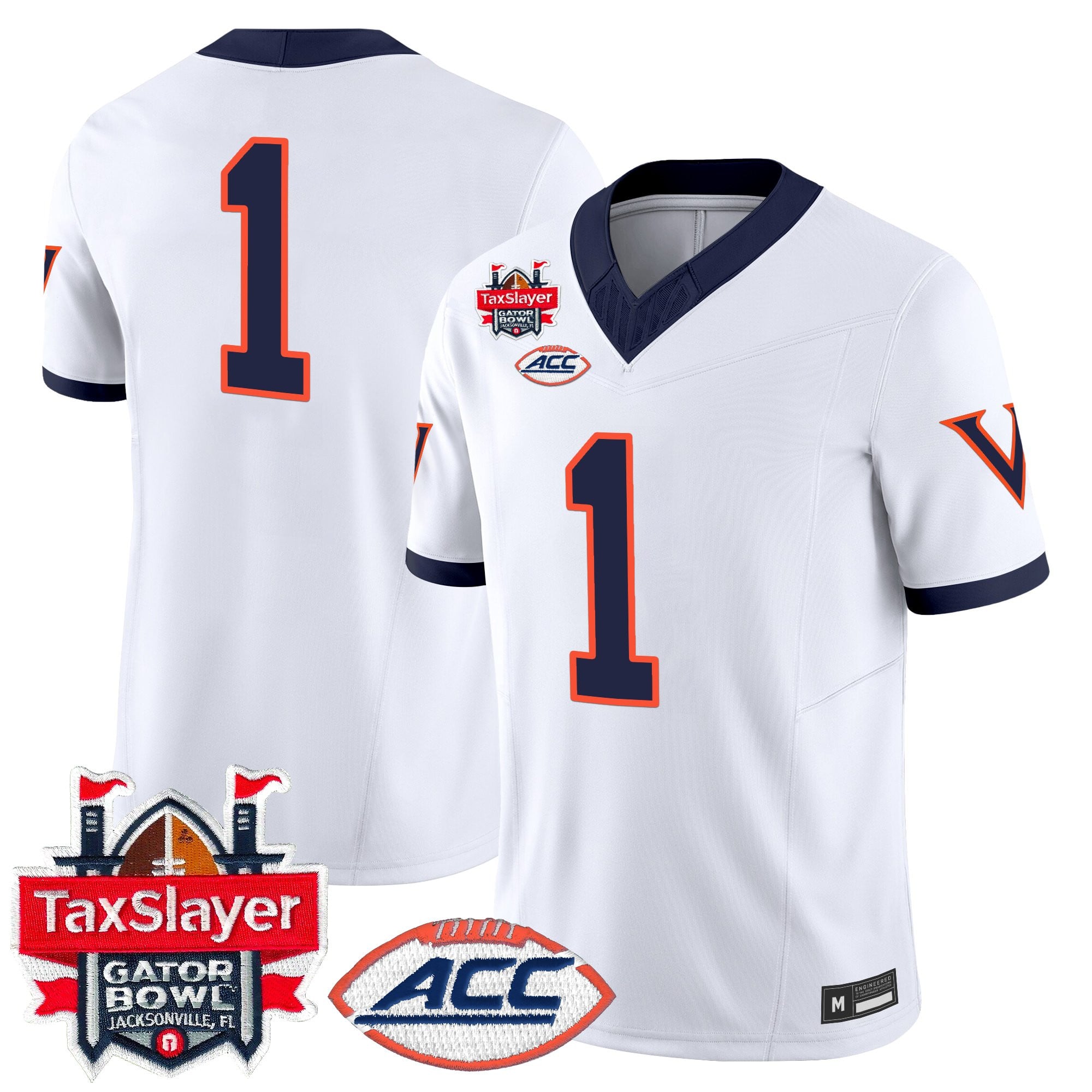 Men's Virginia Cavaliers 1995 Throwbacks Vapor Limited Jersey - Gator Bowl Patch - All Stitched