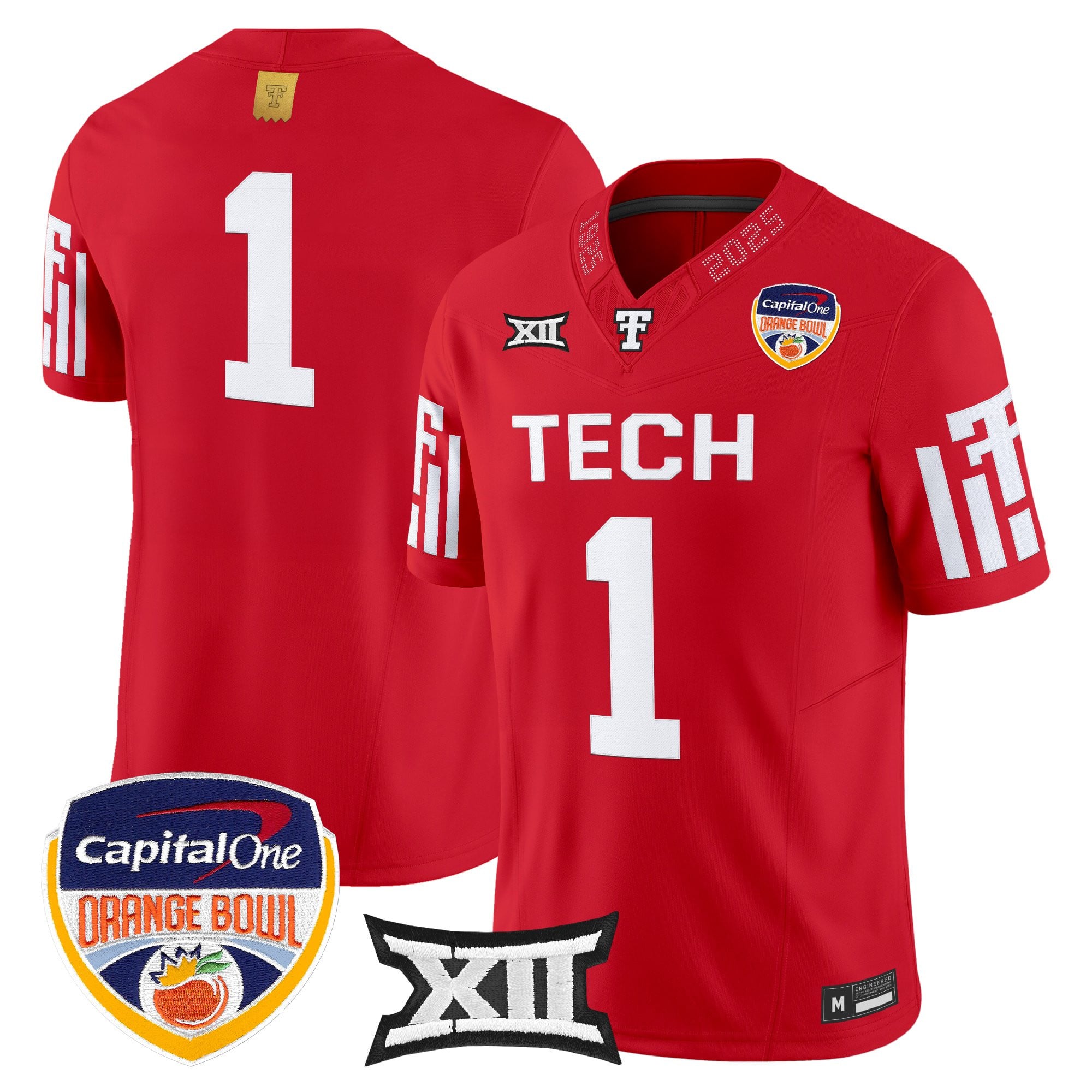 Men's Texas Tech Red Raiders 2025 Orange Bowl Vapor Limited Jersey - All Stitched