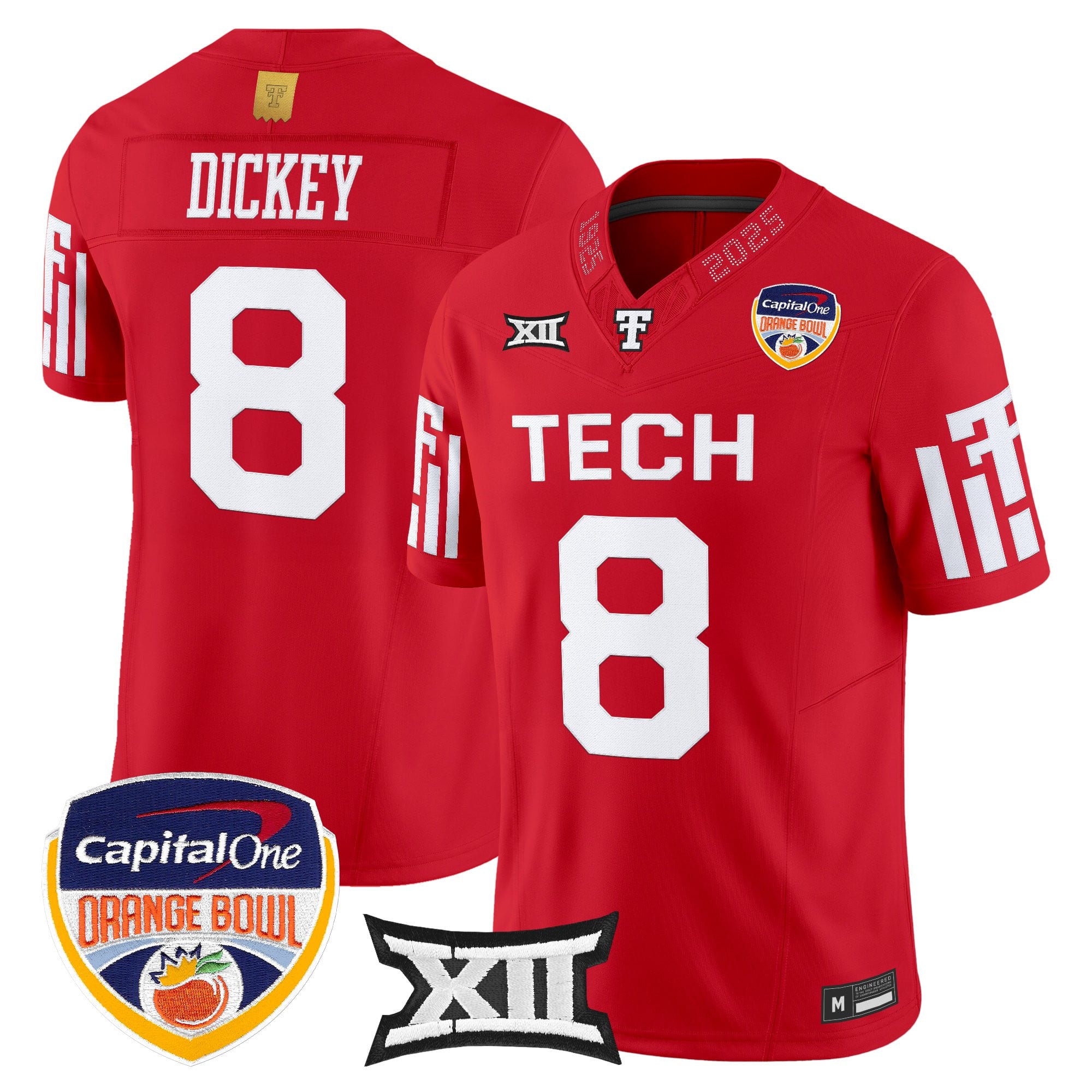 Men's Texas Tech Red Raiders 2025 Orange Bowl Vapor Limited Jersey - All Stitched