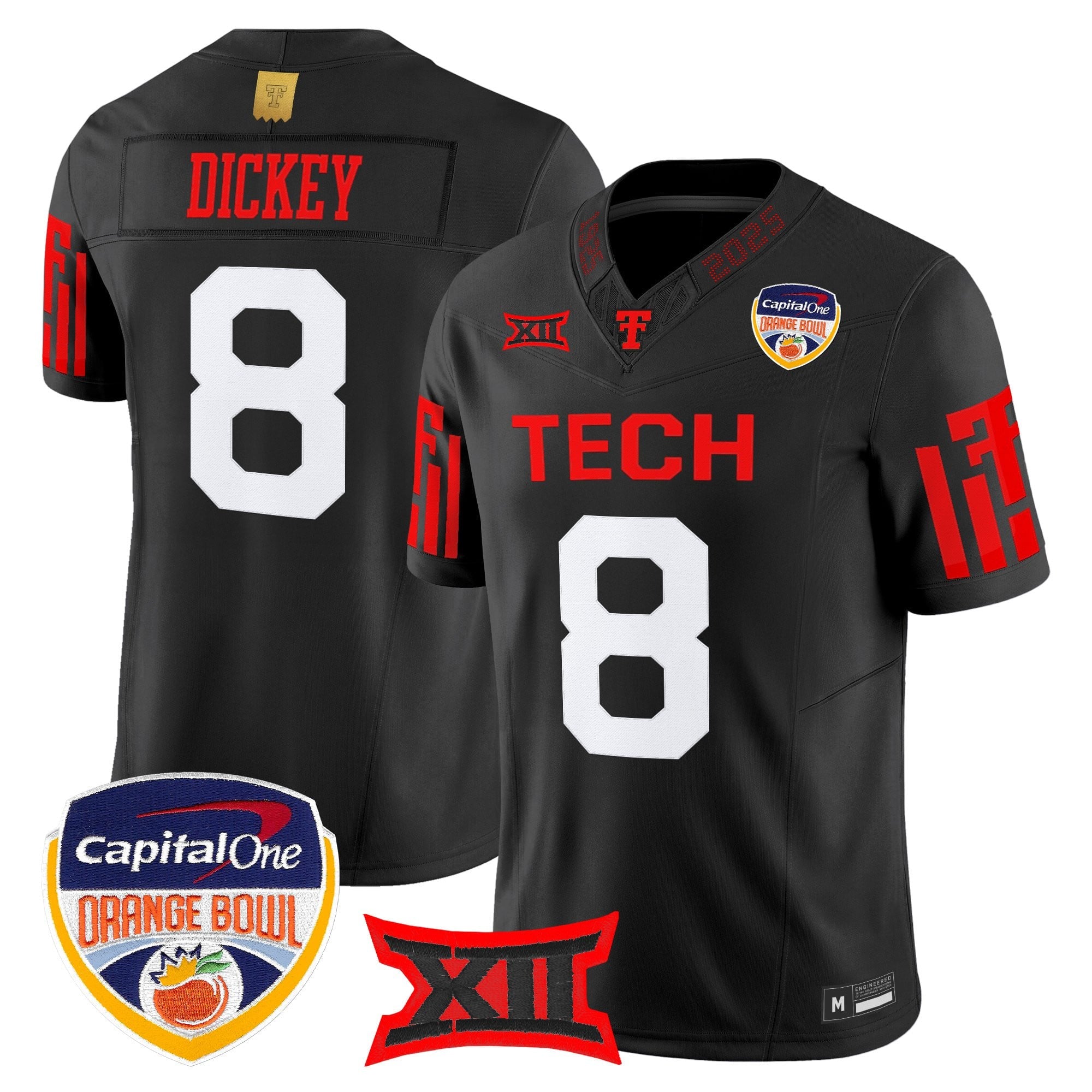 Men's Texas Tech Red Raiders 2025 Orange Bowl Vapor Limited Jersey - All Stitched
