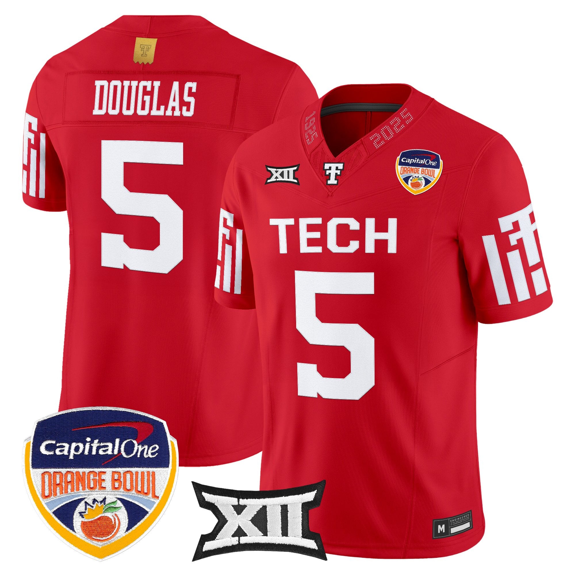 Men's Texas Tech Red Raiders 2025 Orange Bowl Vapor Limited Jersey - All Stitched