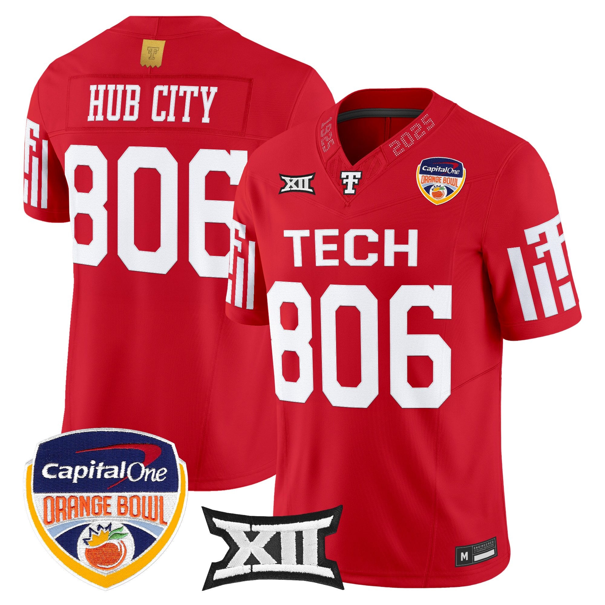 Men's Texas Tech Red Raiders 2025 Orange Bowl Vapor Limited Jersey - All Stitched
