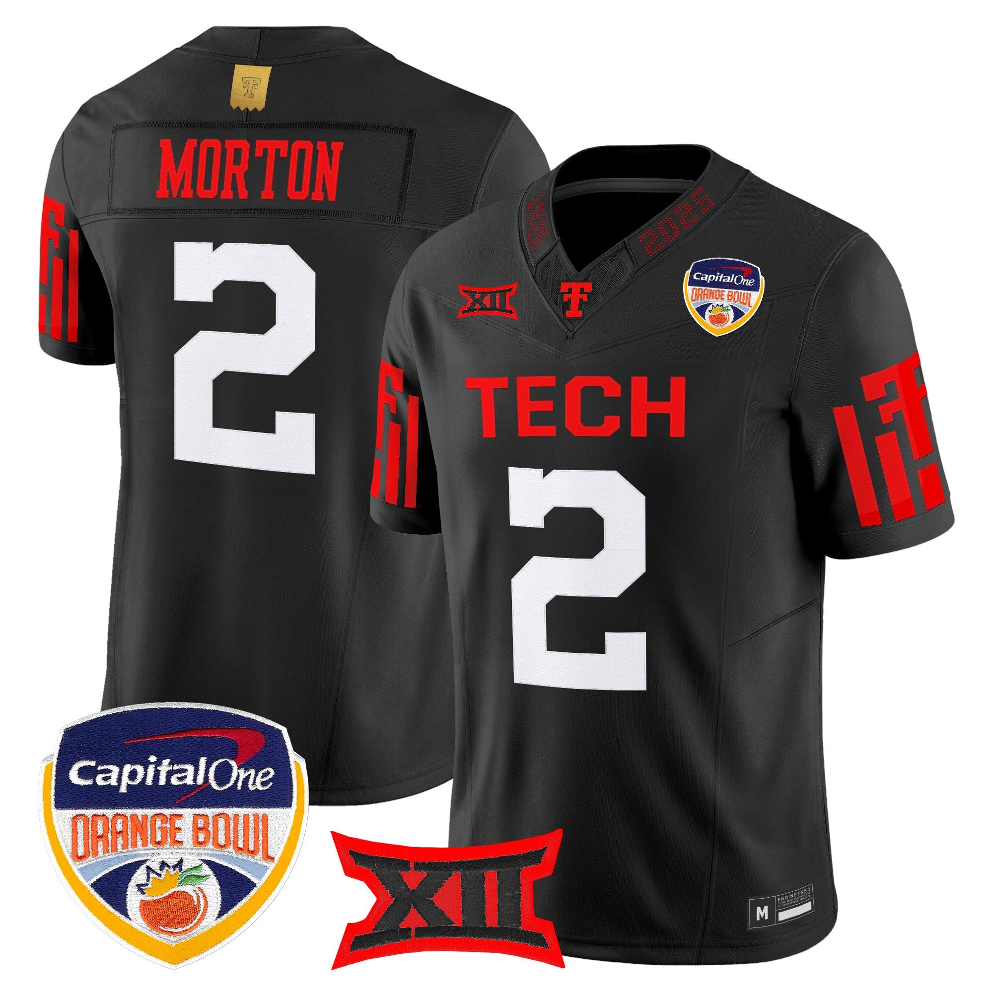 Men's Texas Tech Red Raiders 2025 Orange Bowl Vapor Limited Jersey - All Stitched