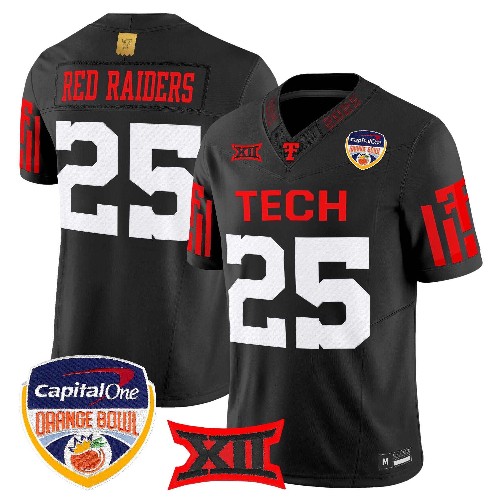Men's Texas Tech Red Raiders 2025 Orange Bowl Vapor Limited Jersey - All Stitched