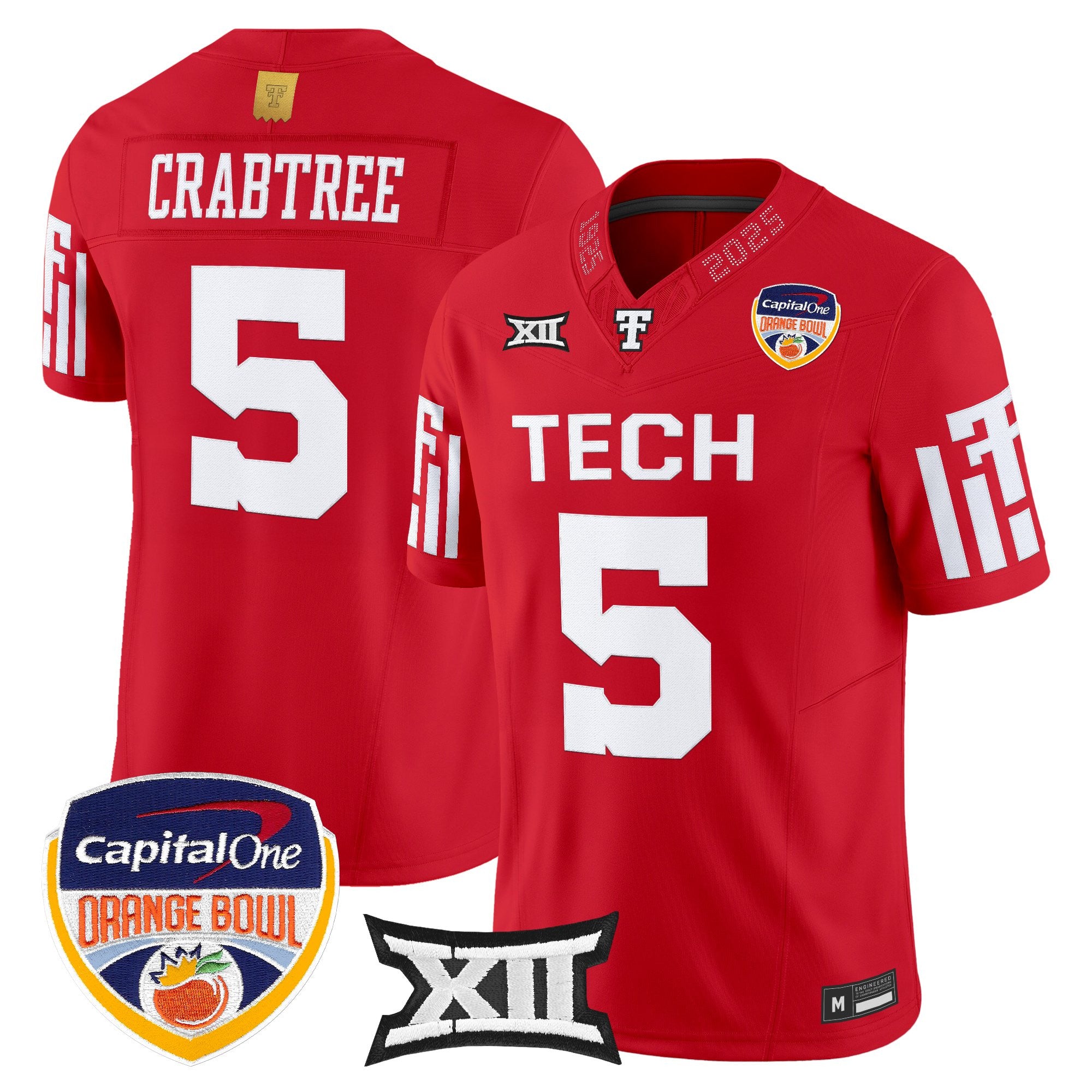 Men's Texas Tech Red Raiders 2025 Orange Bowl Vapor Limited Jersey - All Stitched