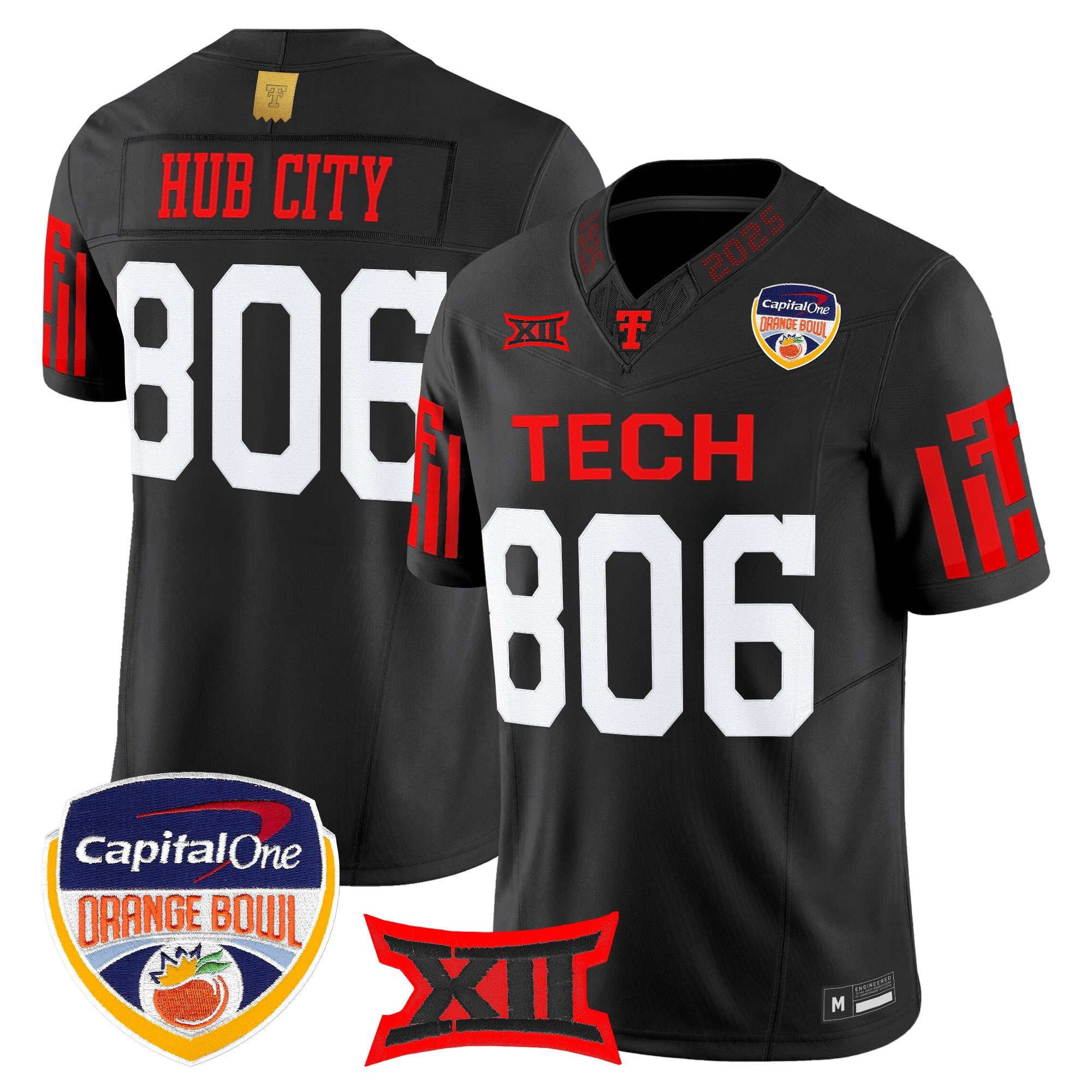Men's Texas Tech Red Raiders 2025 Orange Bowl Vapor Limited Jersey - All Stitched