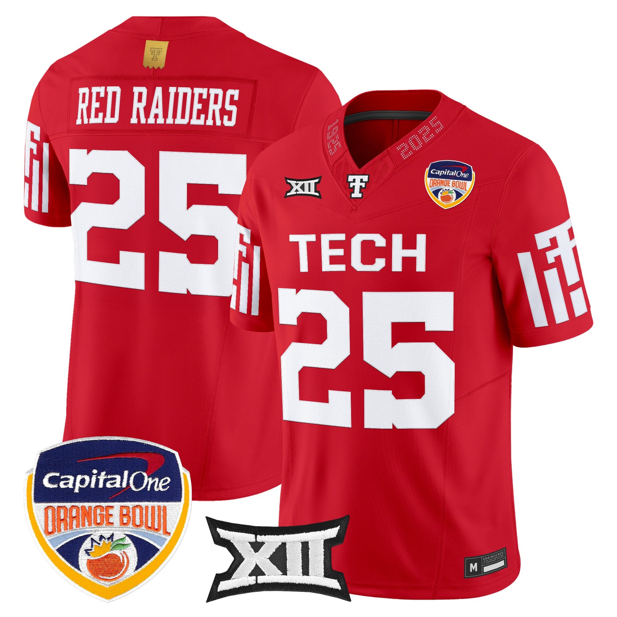 Men's Texas Tech Red Raiders 2025 Orange Bowl Vapor Limited Jersey - All Stitched