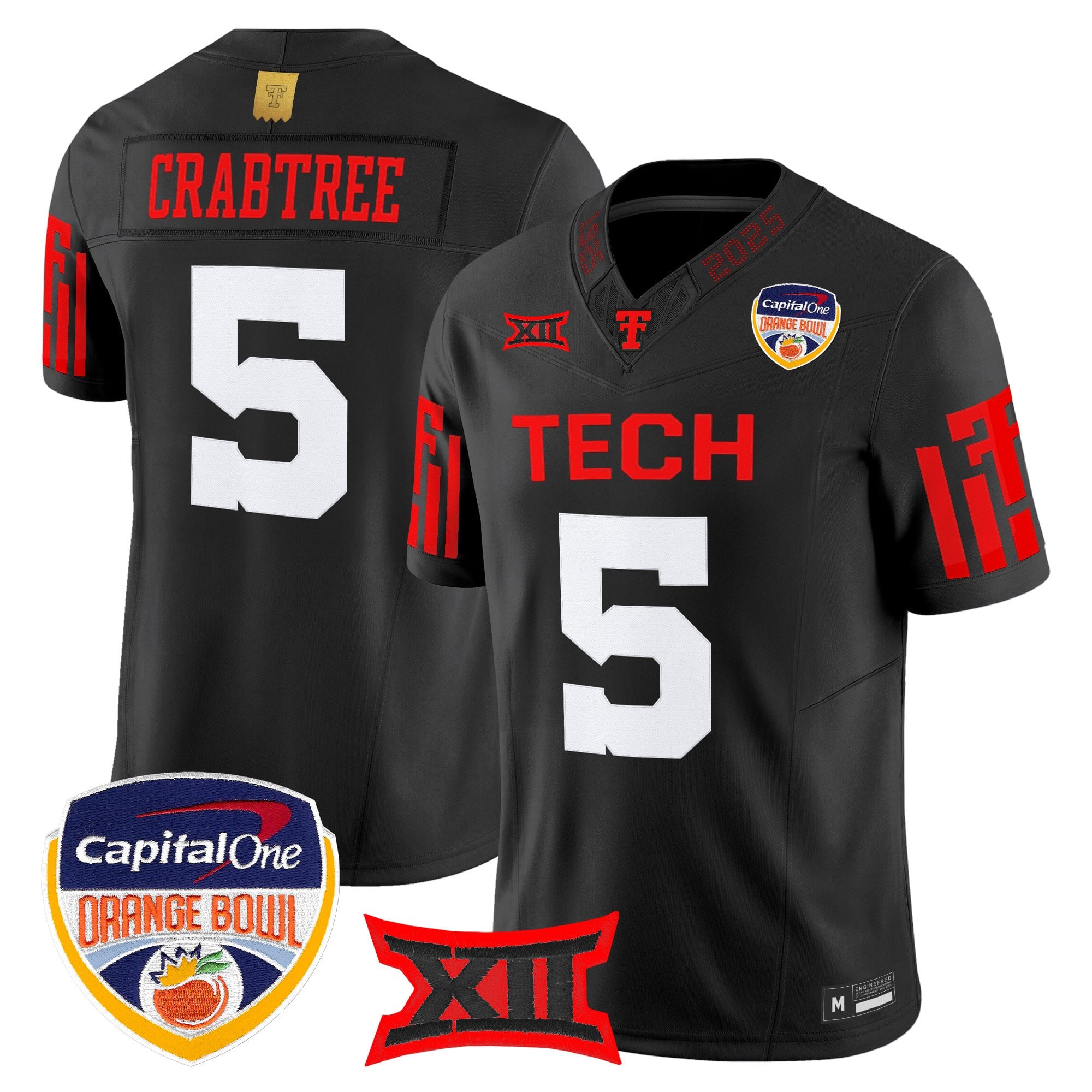 Men's Texas Tech Red Raiders 2025 Orange Bowl Vapor Limited Jersey - All Stitched