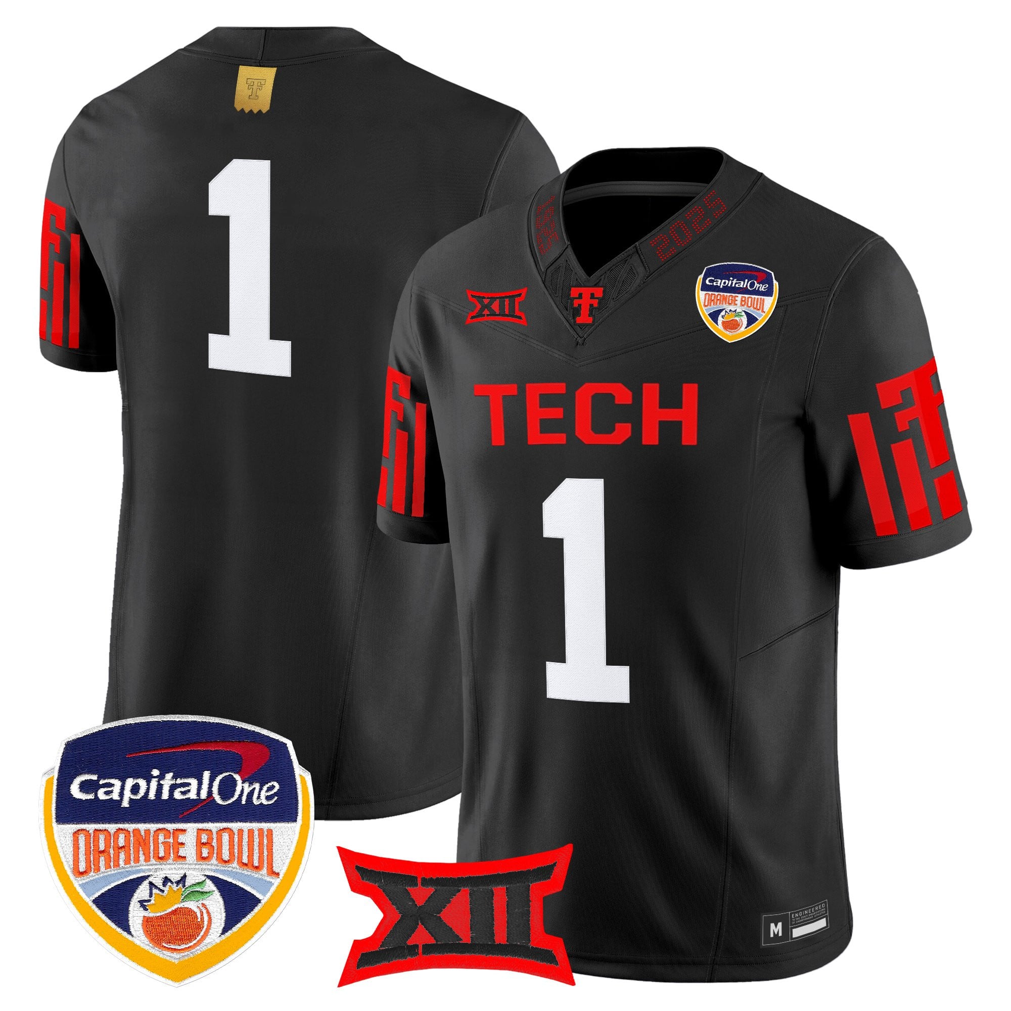 Men's Texas Tech Red Raiders 2025 Orange Bowl Vapor Limited Jersey - All Stitched