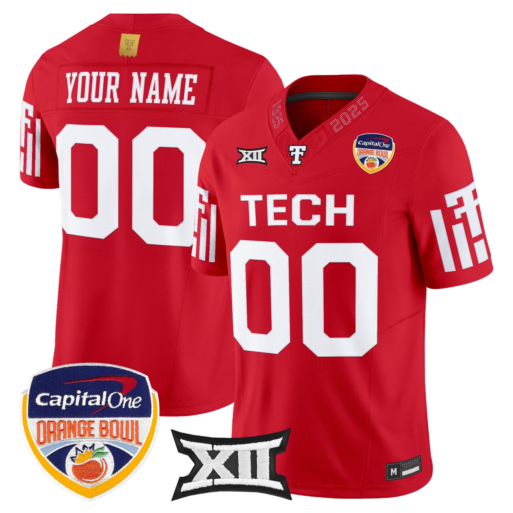 Texas Tech Red Raiders 2025 Orange Bowl Vapor Limited Custom Jersey - All Stitched