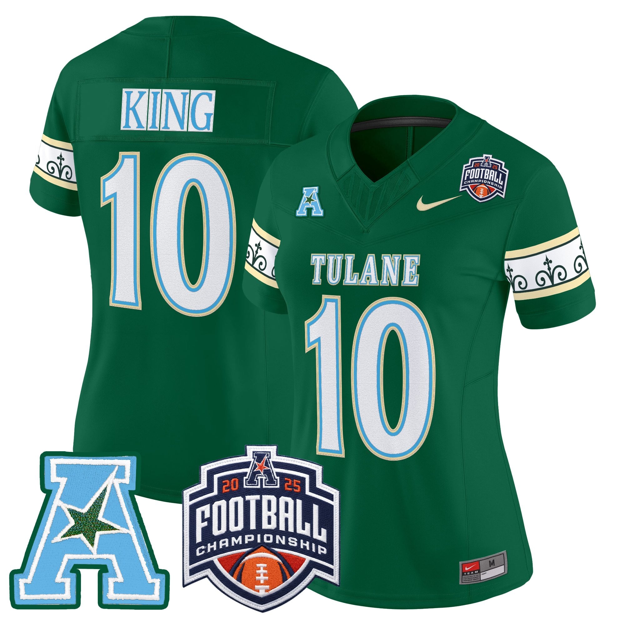 Women's Tulane Green Wave 'City Edition' Vapor Limited Jersey - 2025 AAC Championship Patch - All Stitched