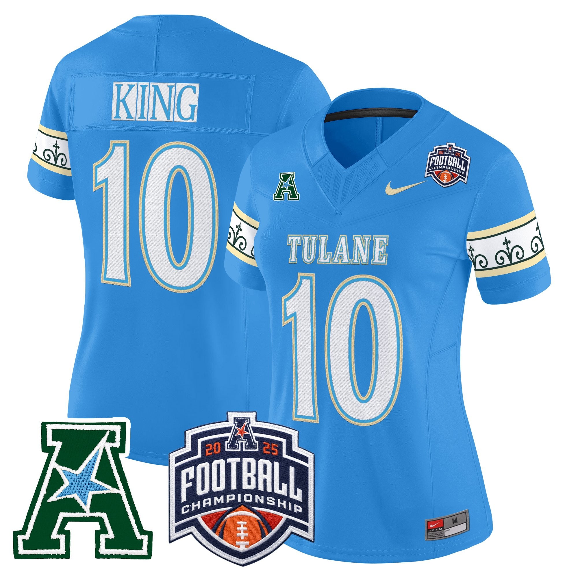 Women's Tulane Green Wave 'City Edition' Vapor Limited Jersey - 2025 AAC Championship Patch - All Stitched