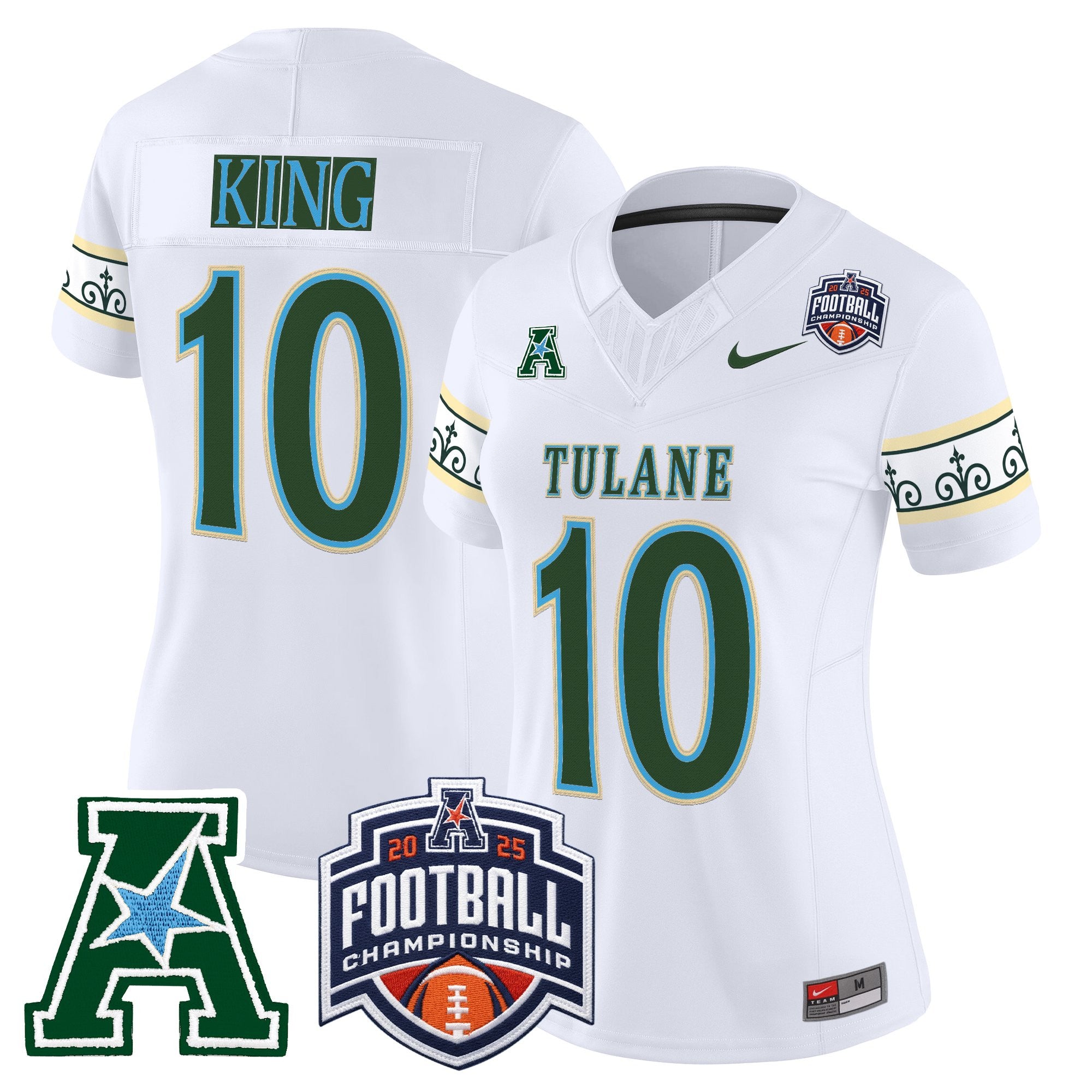 Women's Tulane Green Wave 'City Edition' Vapor Limited Jersey - 2025 AAC Championship Patch - All Stitched