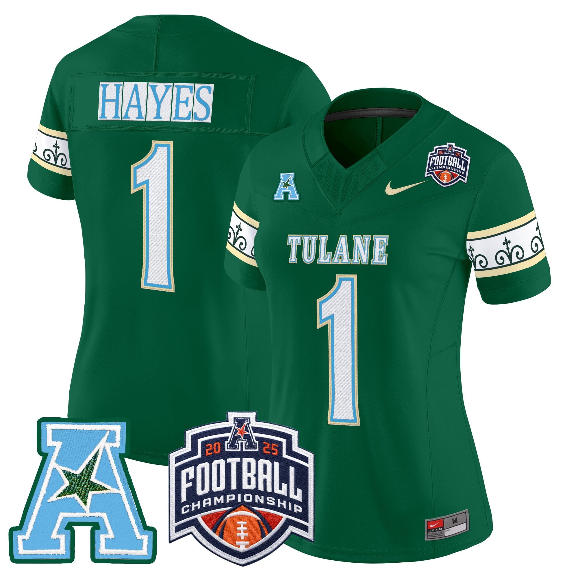 Women's Tulane Green Wave 'City Edition' Vapor Limited Jersey - 2025 AAC Championship Patch - All Stitched