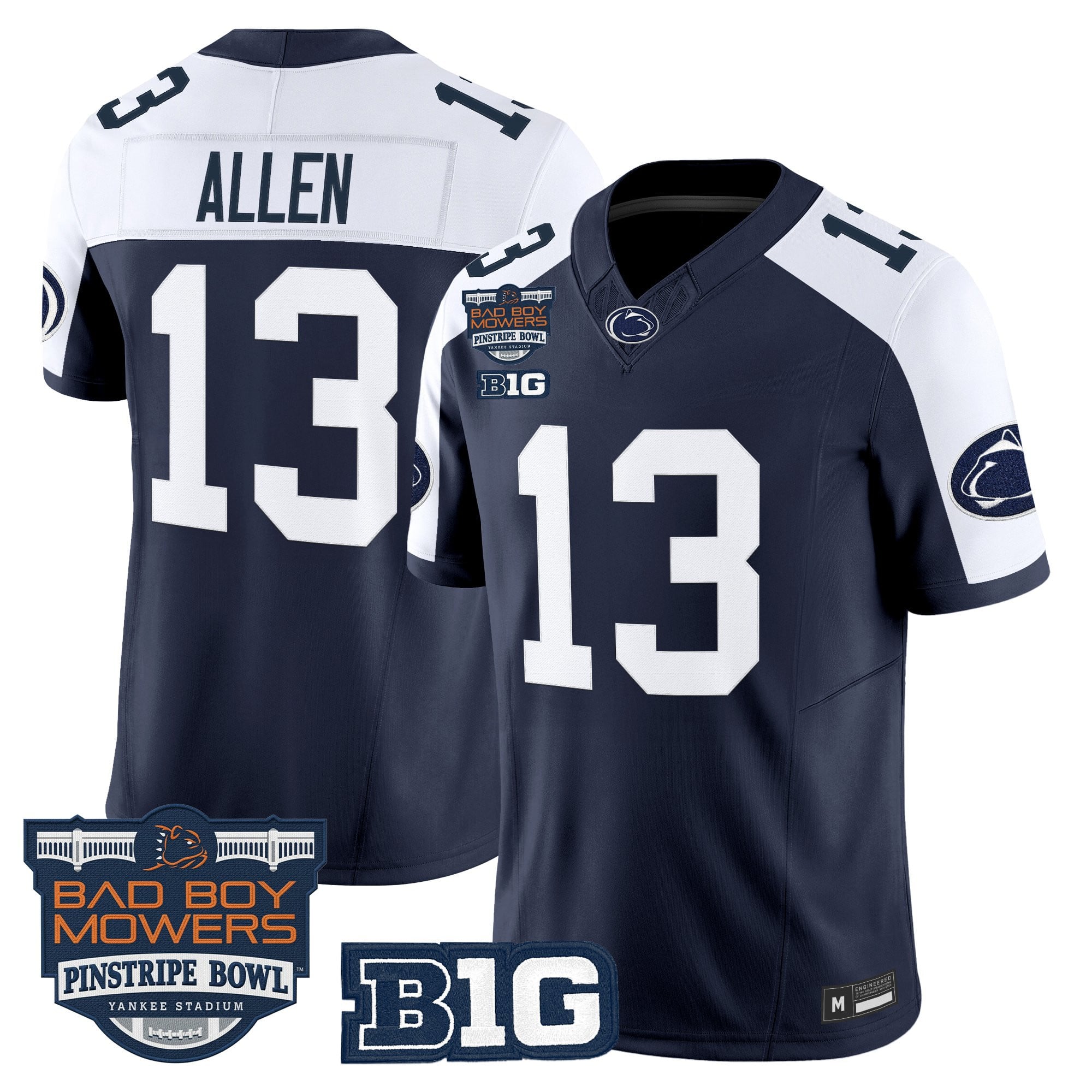 Men's Penn State Nittany Lions 2025 Pinstripe Bowl Vapor Limited Jersey V2 - All Stitched