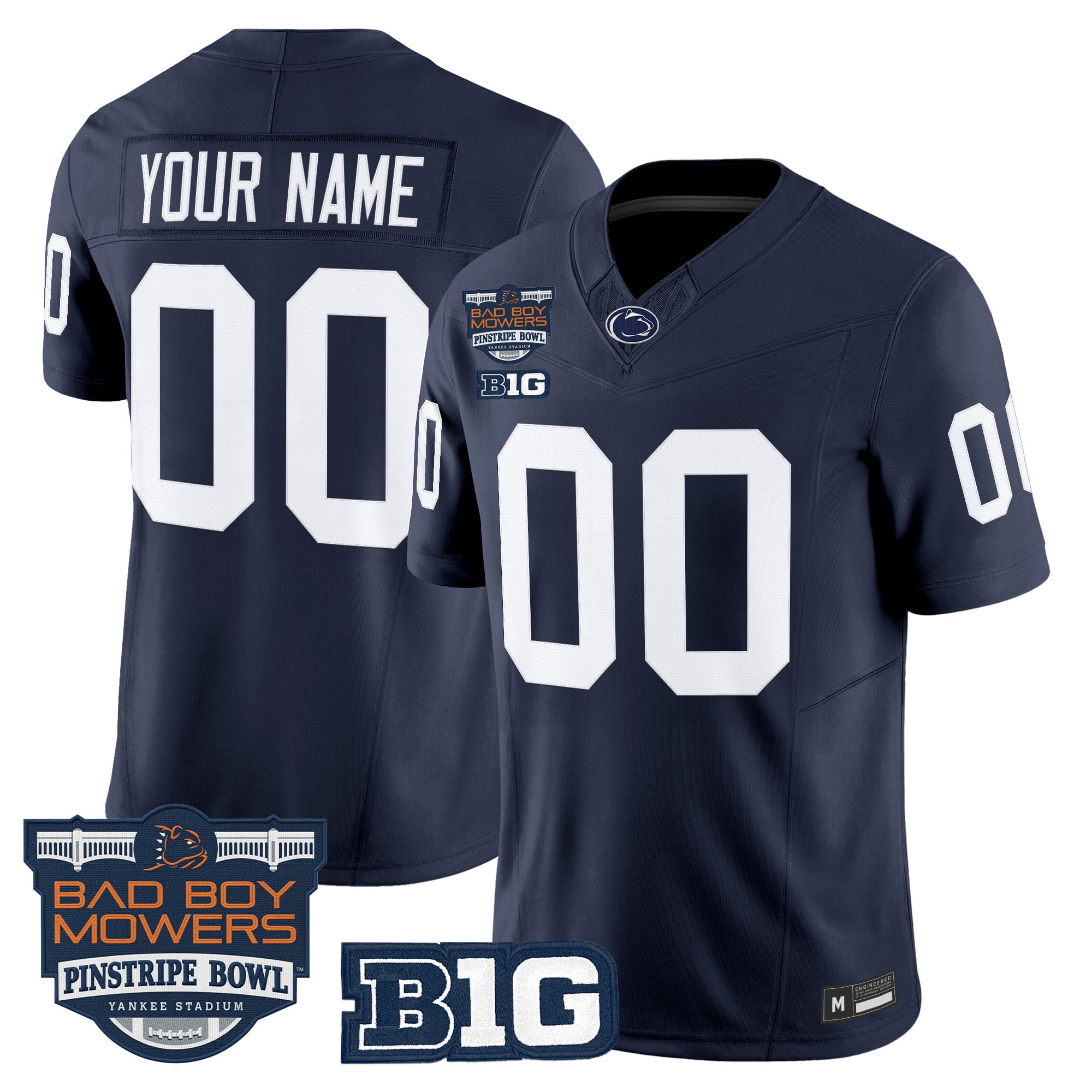 Penn State Nittany Lions 2025 Pinstripe Bowl Vapor Limited Custom Jersey V2 - All Stitched