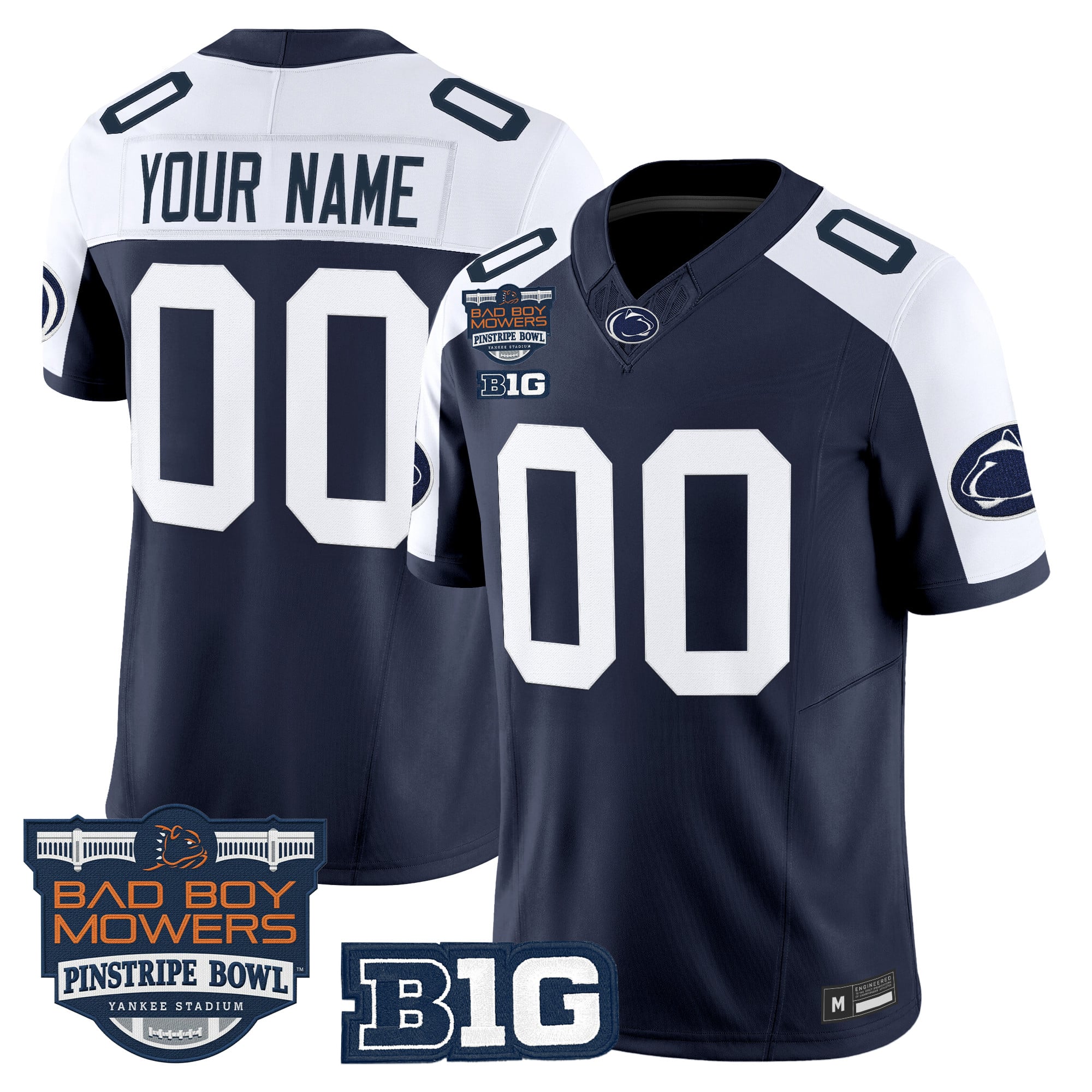 Penn State Nittany Lions 2025 Pinstripe Bowl Vapor Limited Custom Jersey V2 - All Stitched