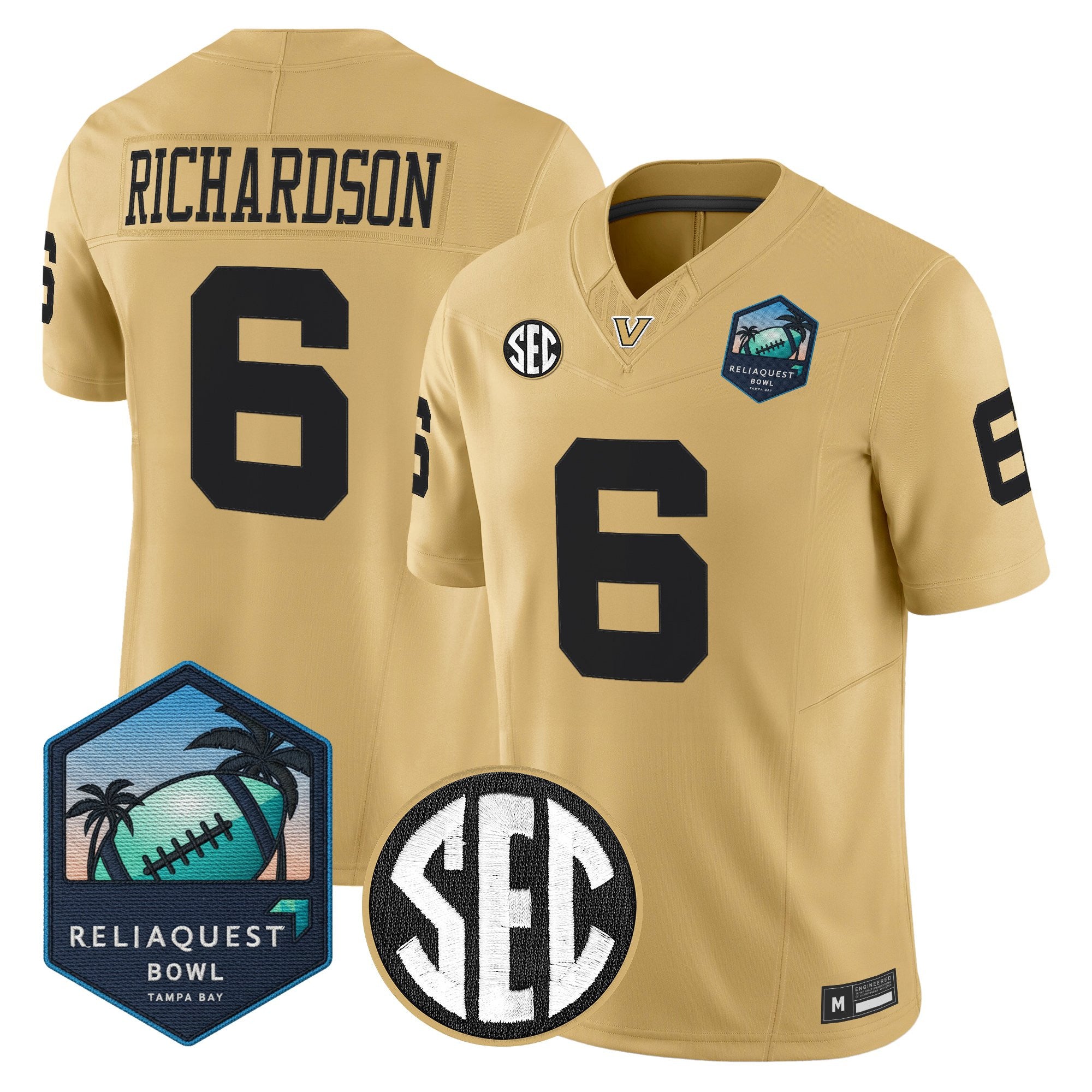 Men's Vanderbilt Commodores 2025 ReliaQuest Bowl Vapor Limited Jersey - All Stitched