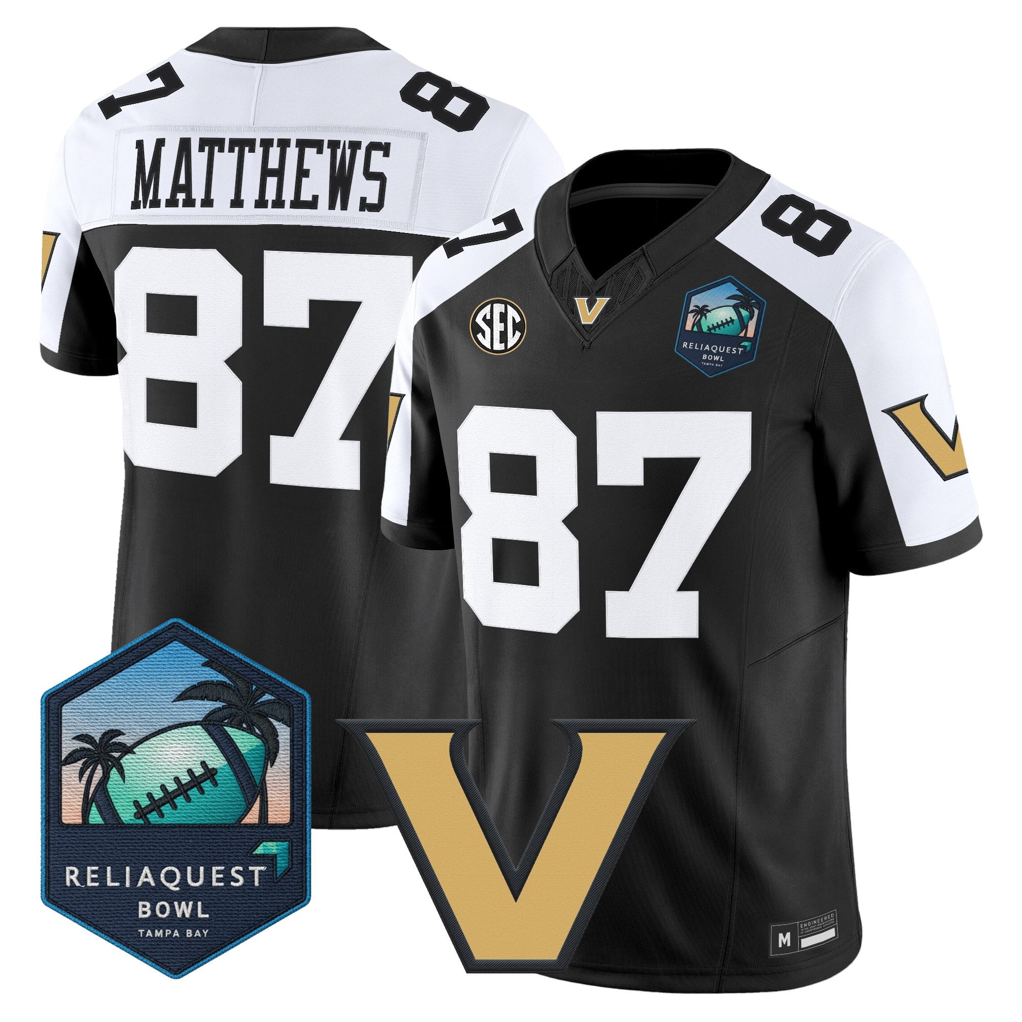 Men's Vanderbilt Commodores 2025 ReliaQuest Bowl Vapor Limited Jersey - All Stitched