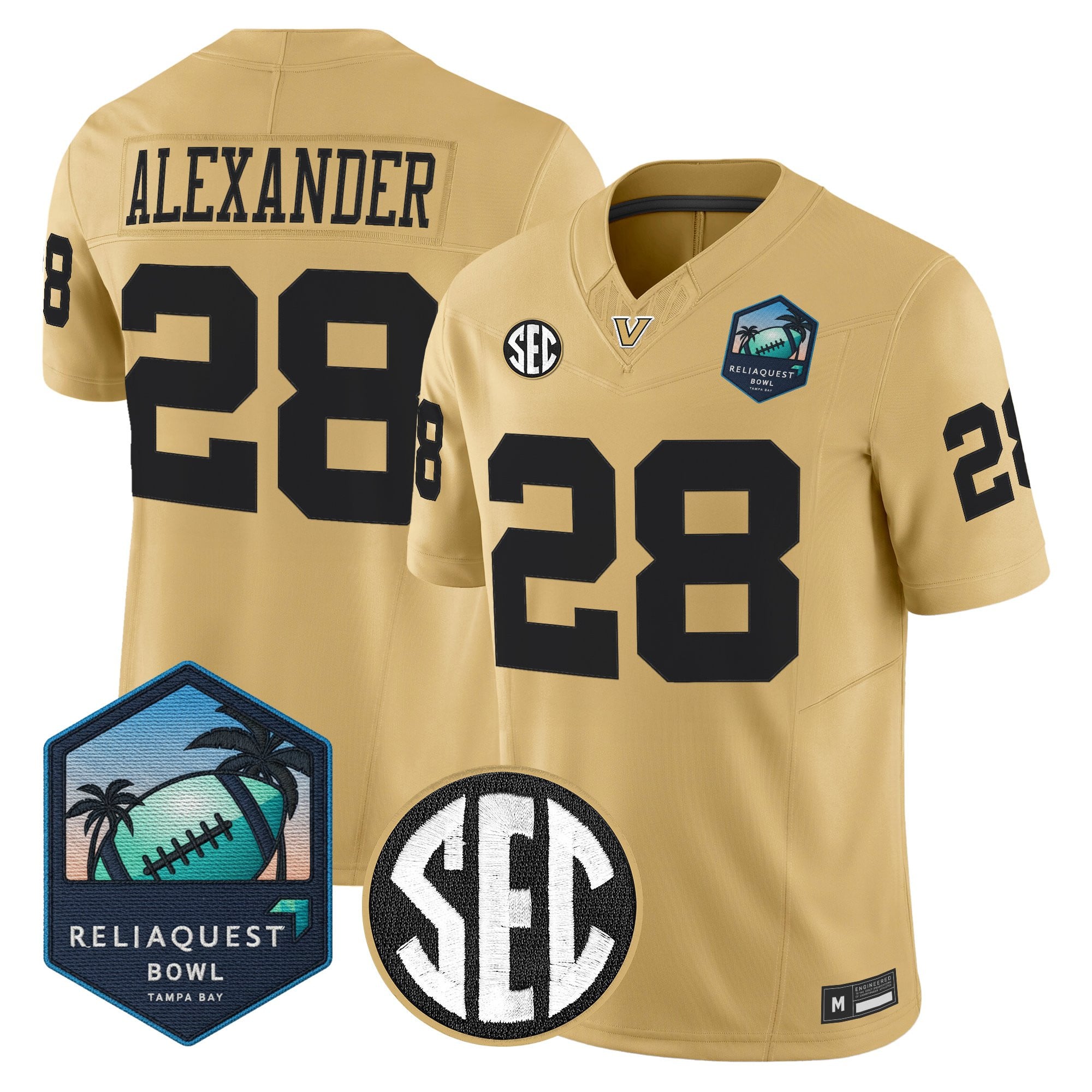 Men's Vanderbilt Commodores 2025 ReliaQuest Bowl Vapor Limited Jersey - All Stitched