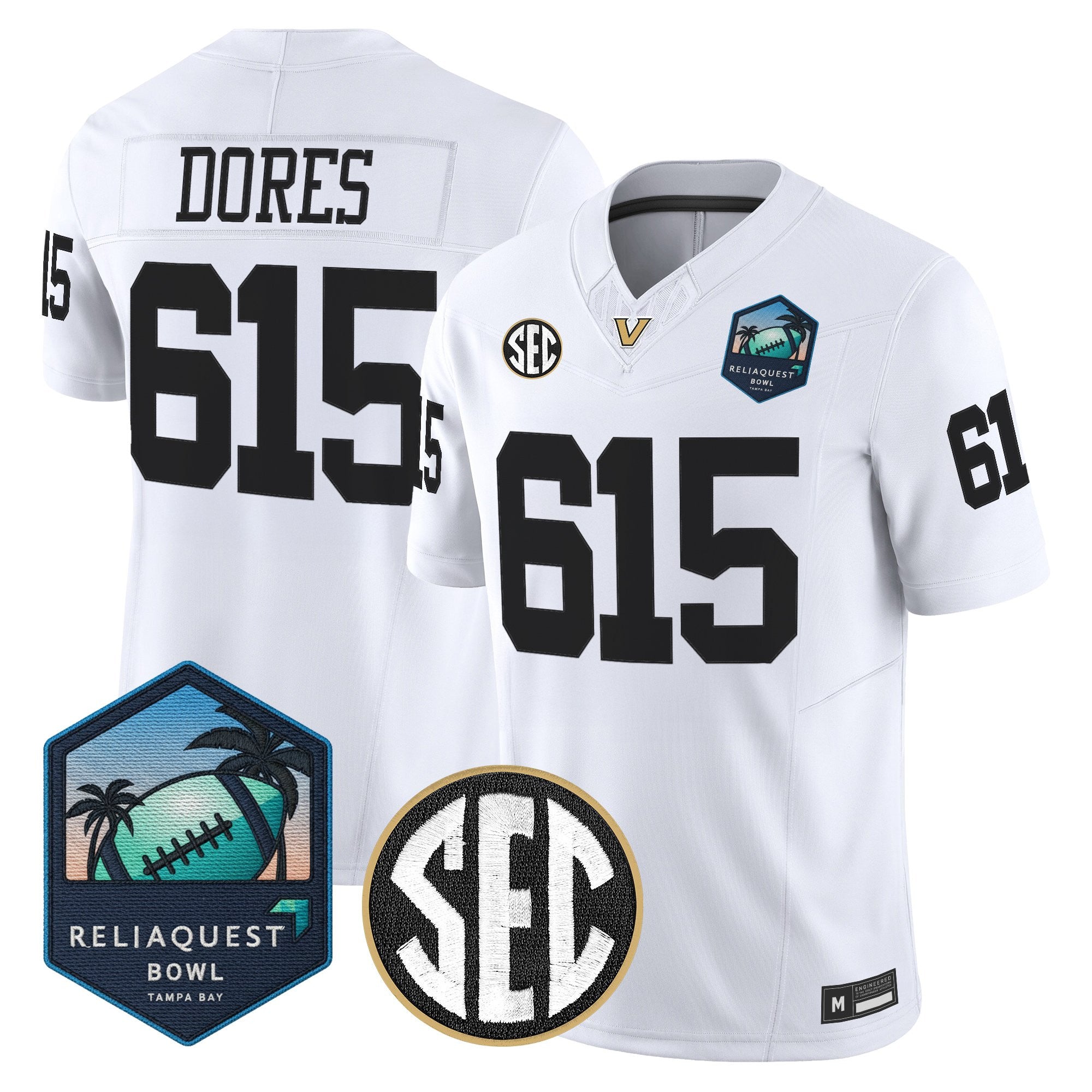 Men's Vanderbilt Commodores 2025 ReliaQuest Bowl Vapor Limited Jersey - All Stitched