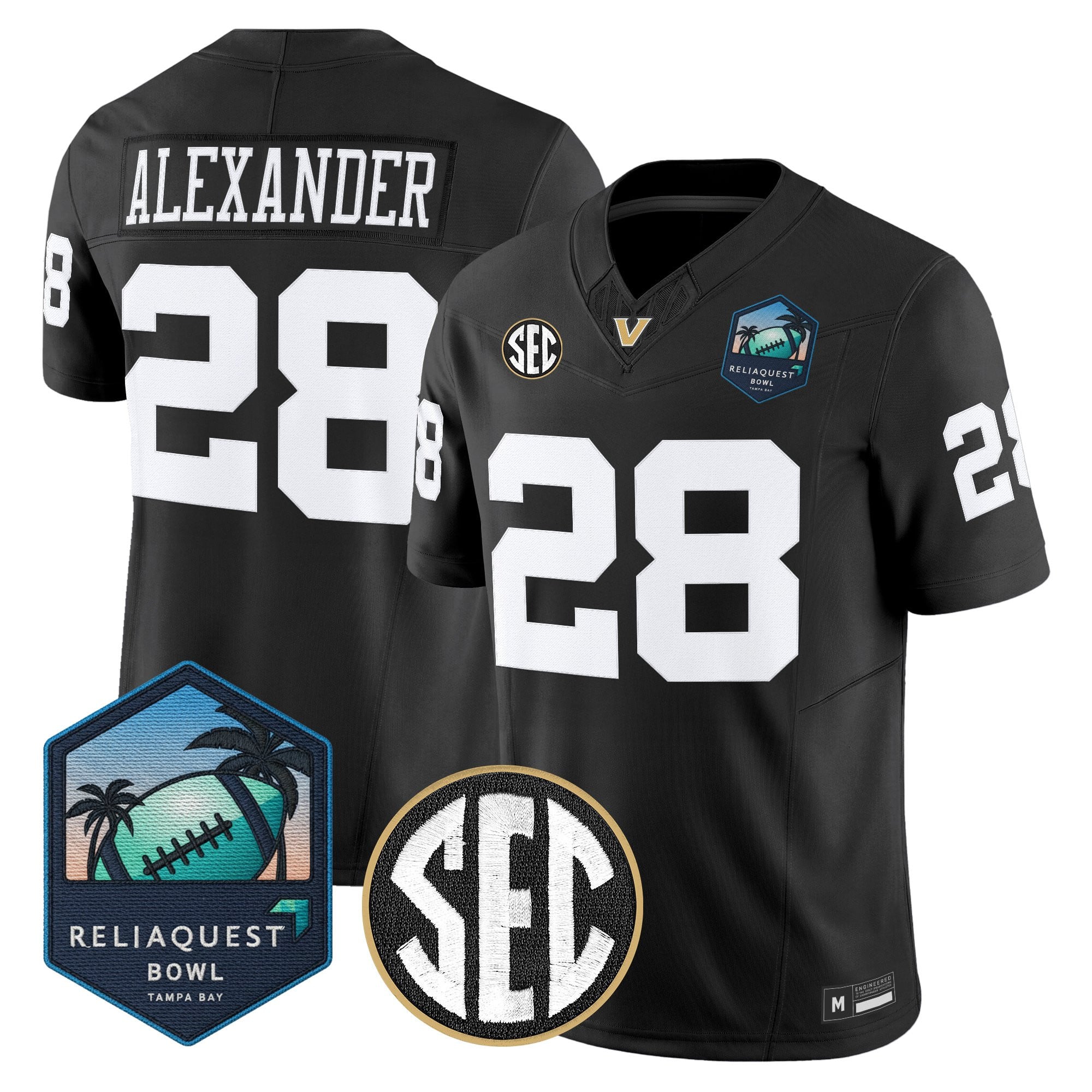 Men's Vanderbilt Commodores 2025 ReliaQuest Bowl Vapor Limited Jersey - All Stitched