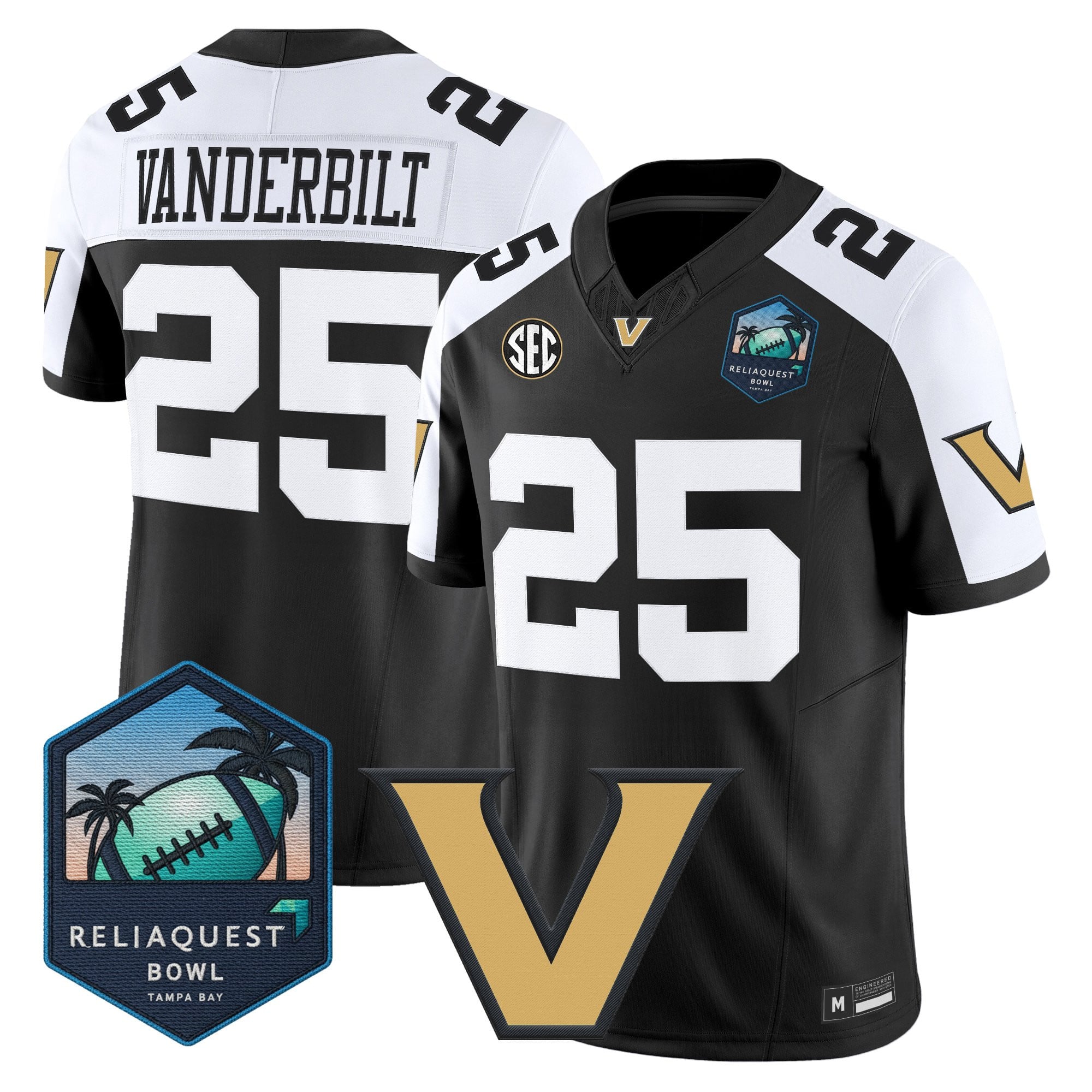 Men's Vanderbilt Commodores 2025 ReliaQuest Bowl Vapor Limited Jersey - All Stitched