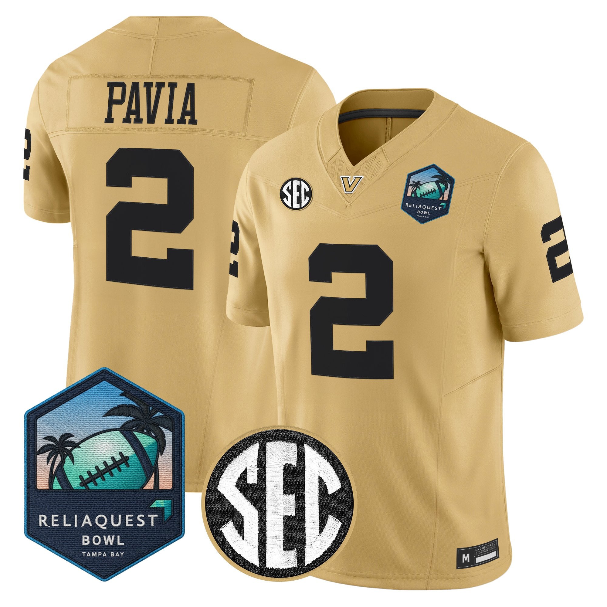 Men's Vanderbilt Commodores 2025 ReliaQuest Bowl Vapor Limited Jersey - All Stitched