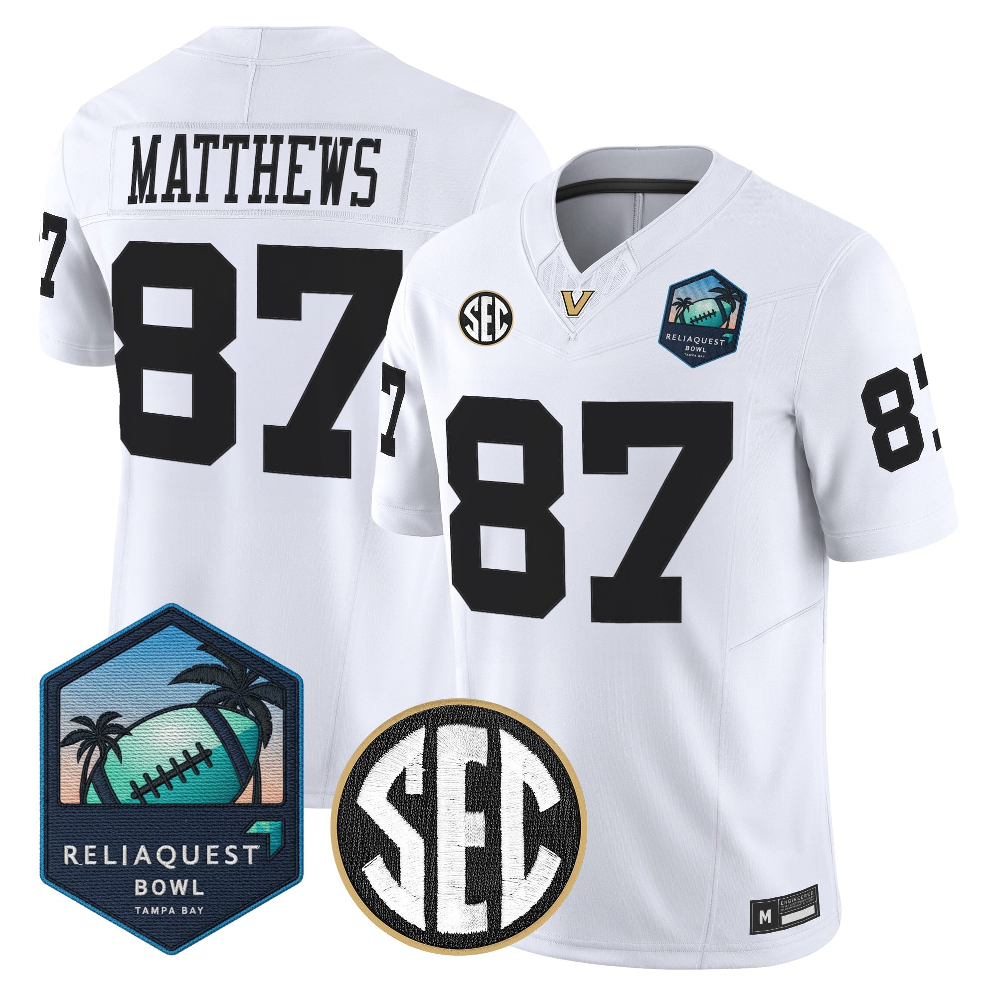 Men's Vanderbilt Commodores 2025 ReliaQuest Bowl Vapor Limited Jersey - All Stitched