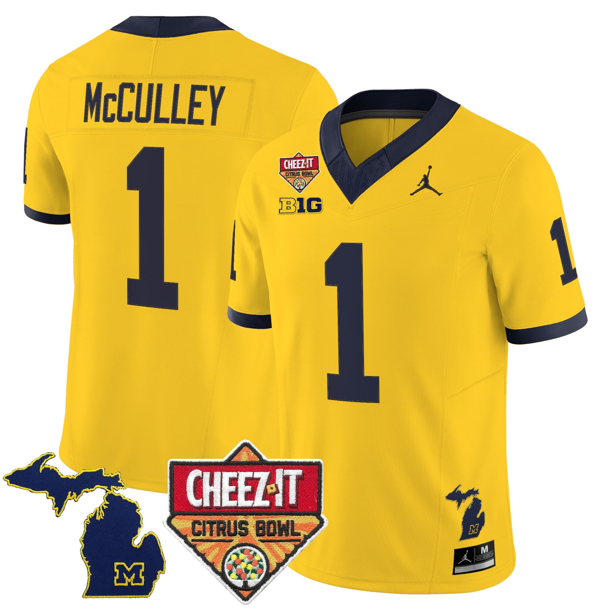 Men's Michigan Wolverines 2025 Cheez-It Citrus Bowl Vapor Limited Jersey - All Stitched